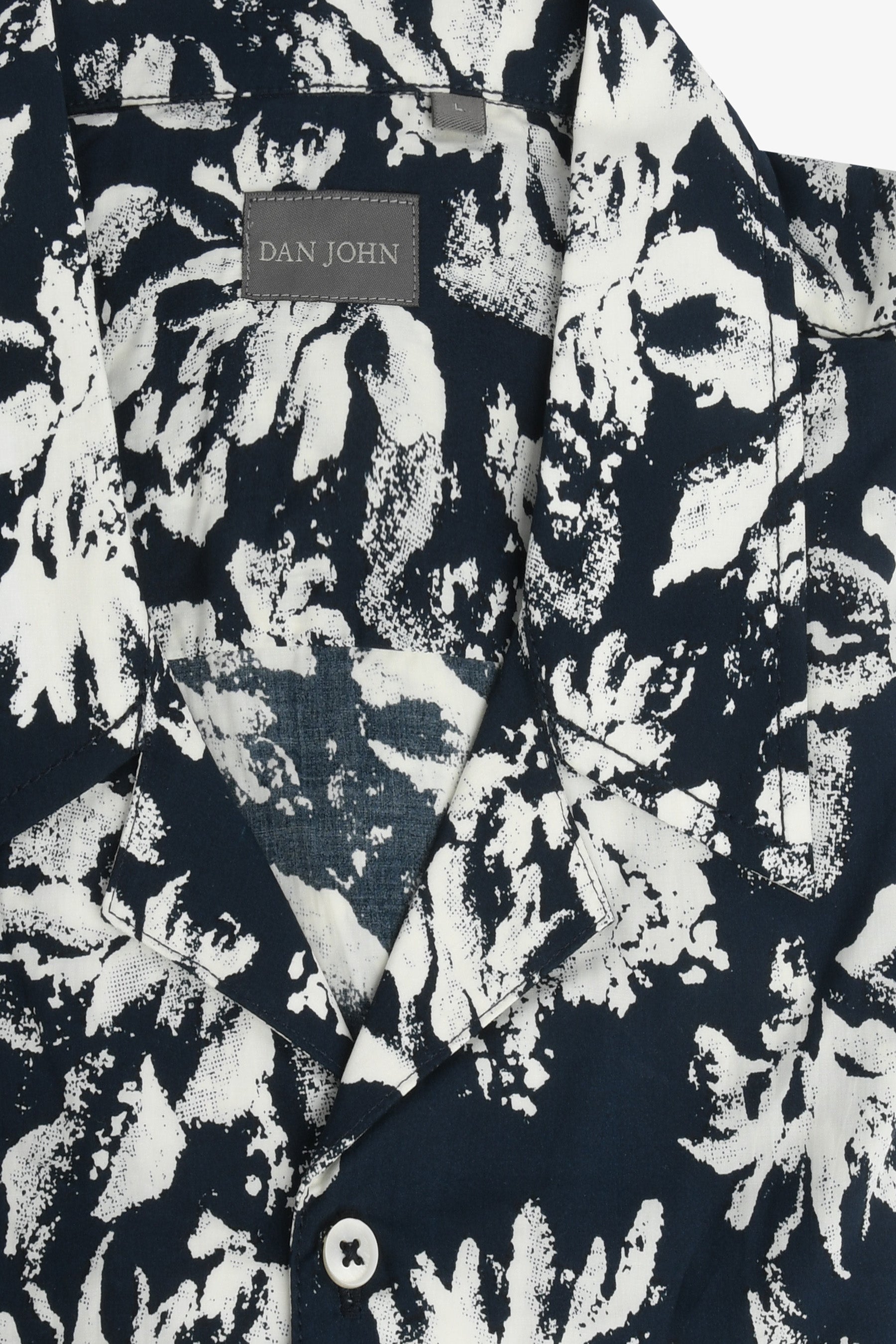 Camicia Hawaiana fantasia fiori blu-Dan John