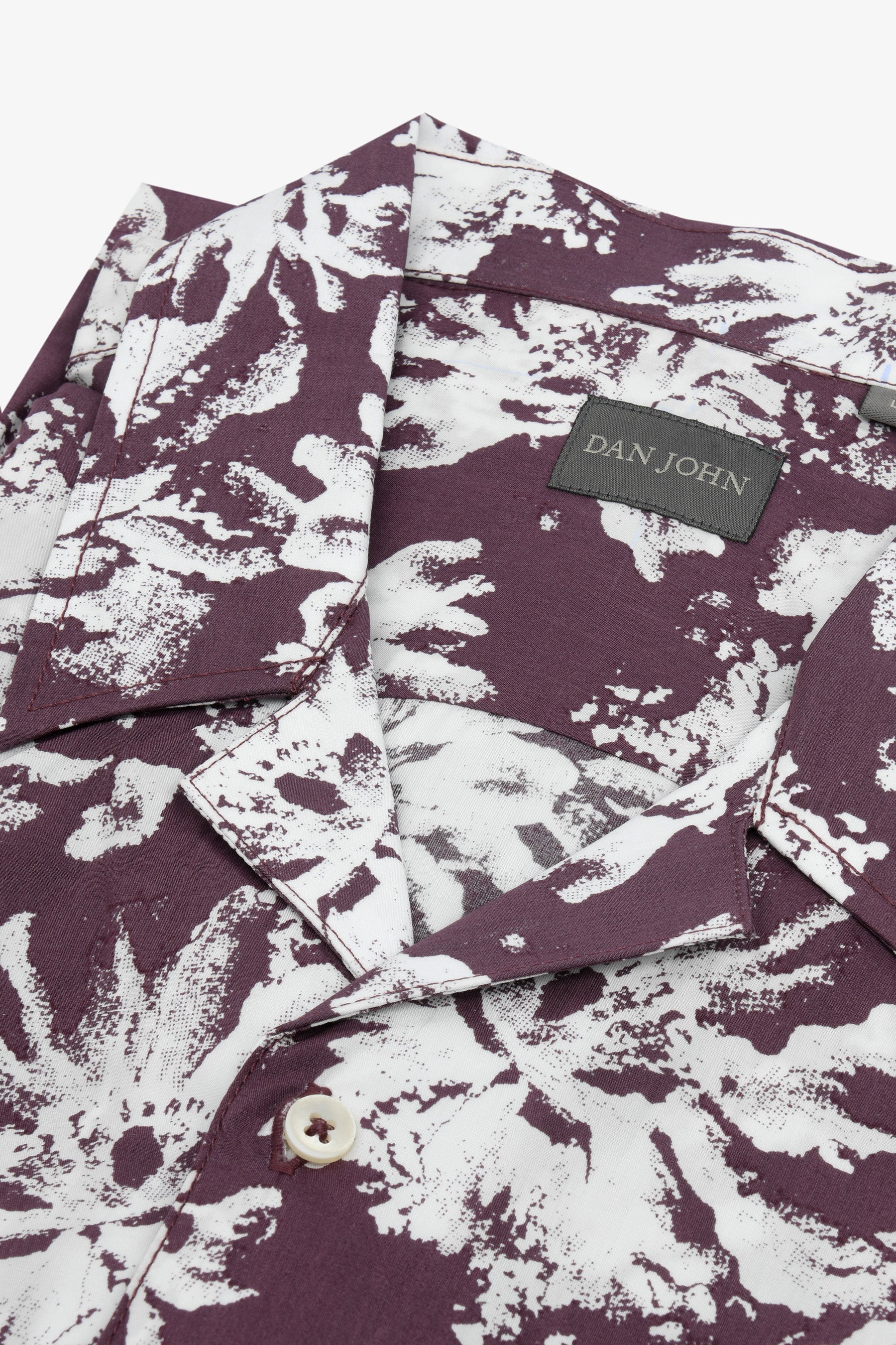 Camicia Hawaiana fantasia fiori melanzana-Dan John