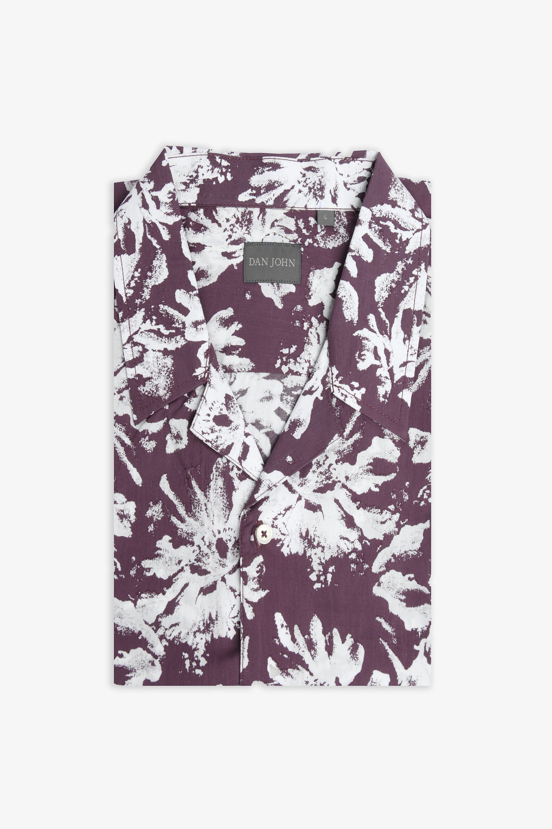 Camicia Hawaiana fantasia fiori melanzana-Dan John