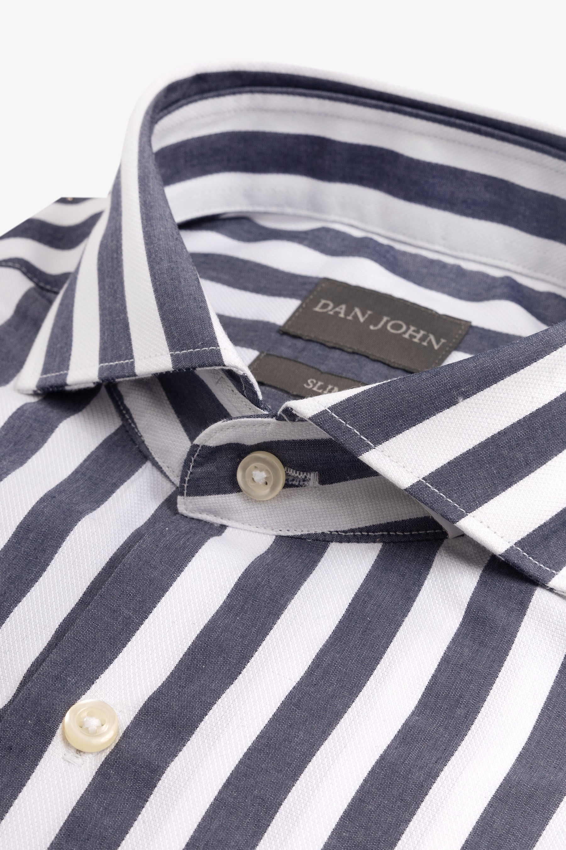 Camicia a righe larghe navy slim-Dan John