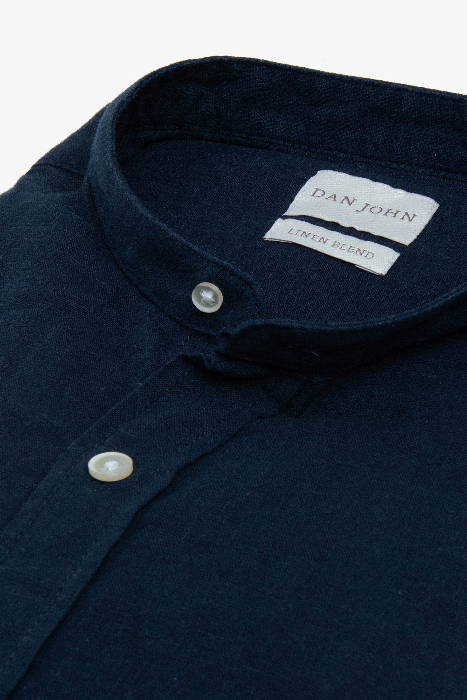 Camicia coreana misto lino blu-Dan John