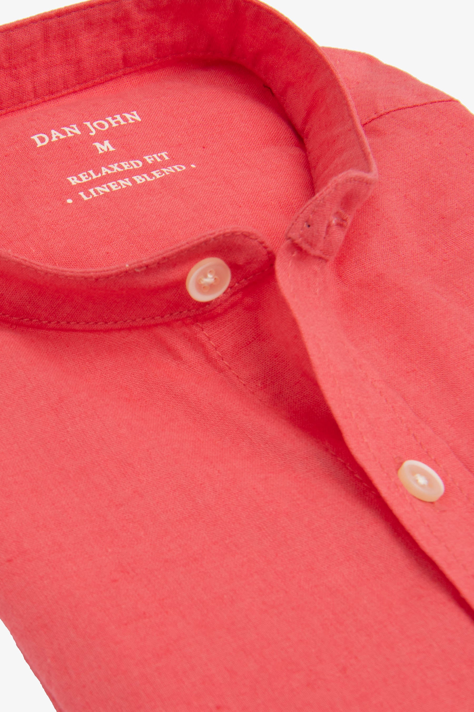Camicia coreana misto lino corallo-Dan John