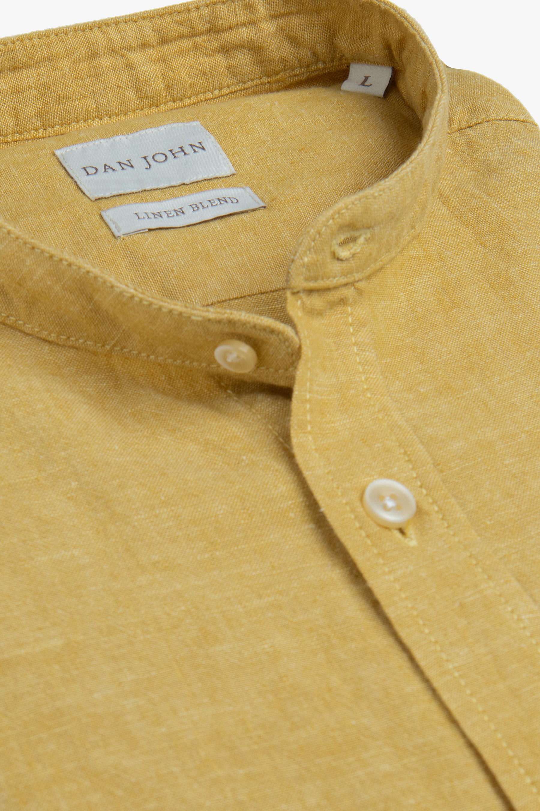 Camicia coreana misto lino giallo-Dan John