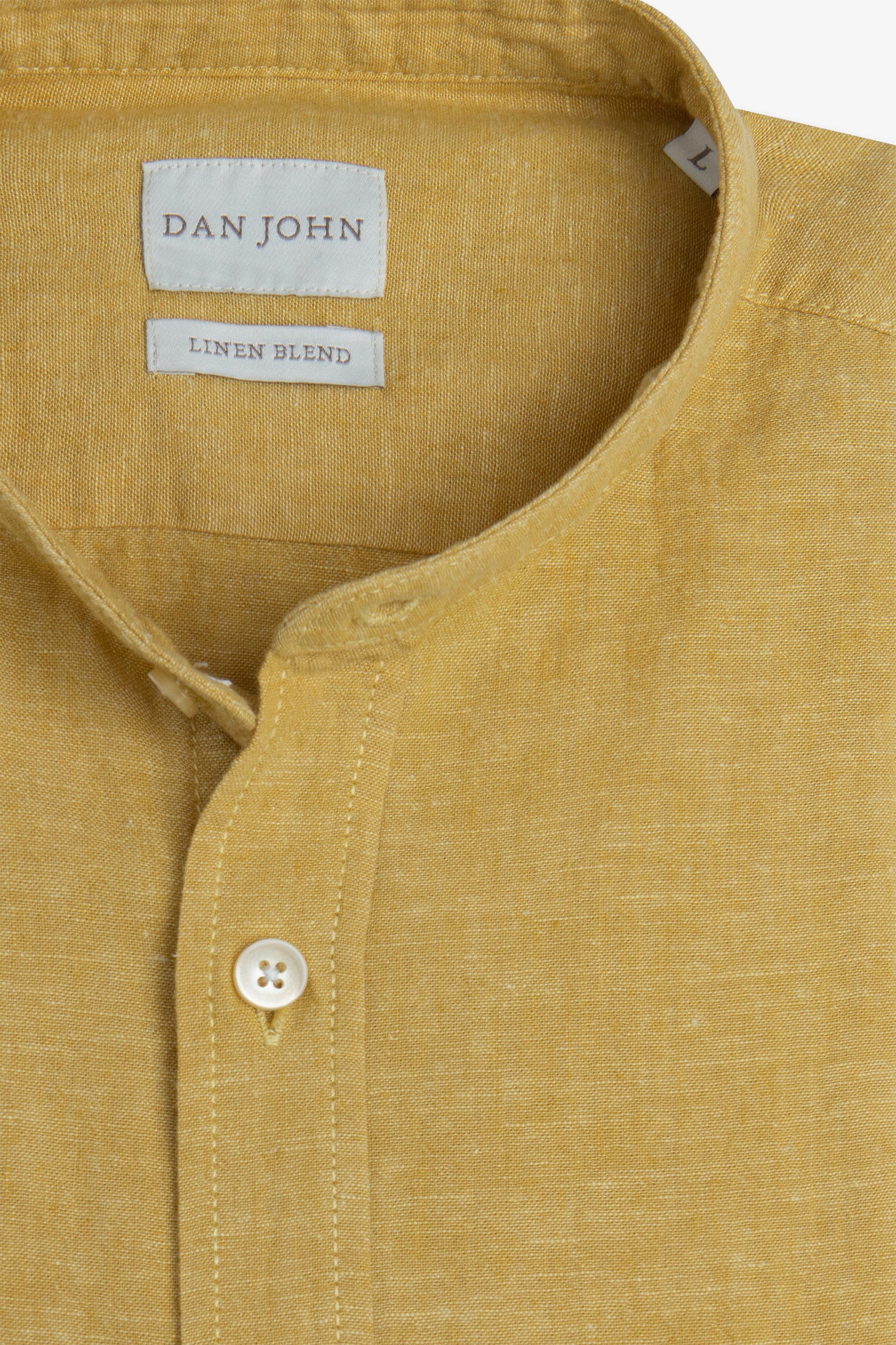 Camicia coreana misto lino giallo-Dan John
