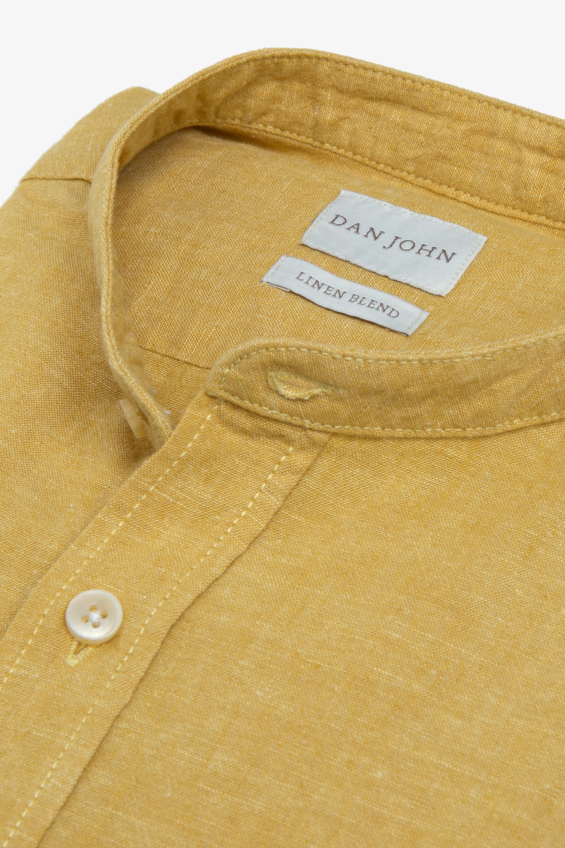 Camicia coreana misto lino giallo-Dan John