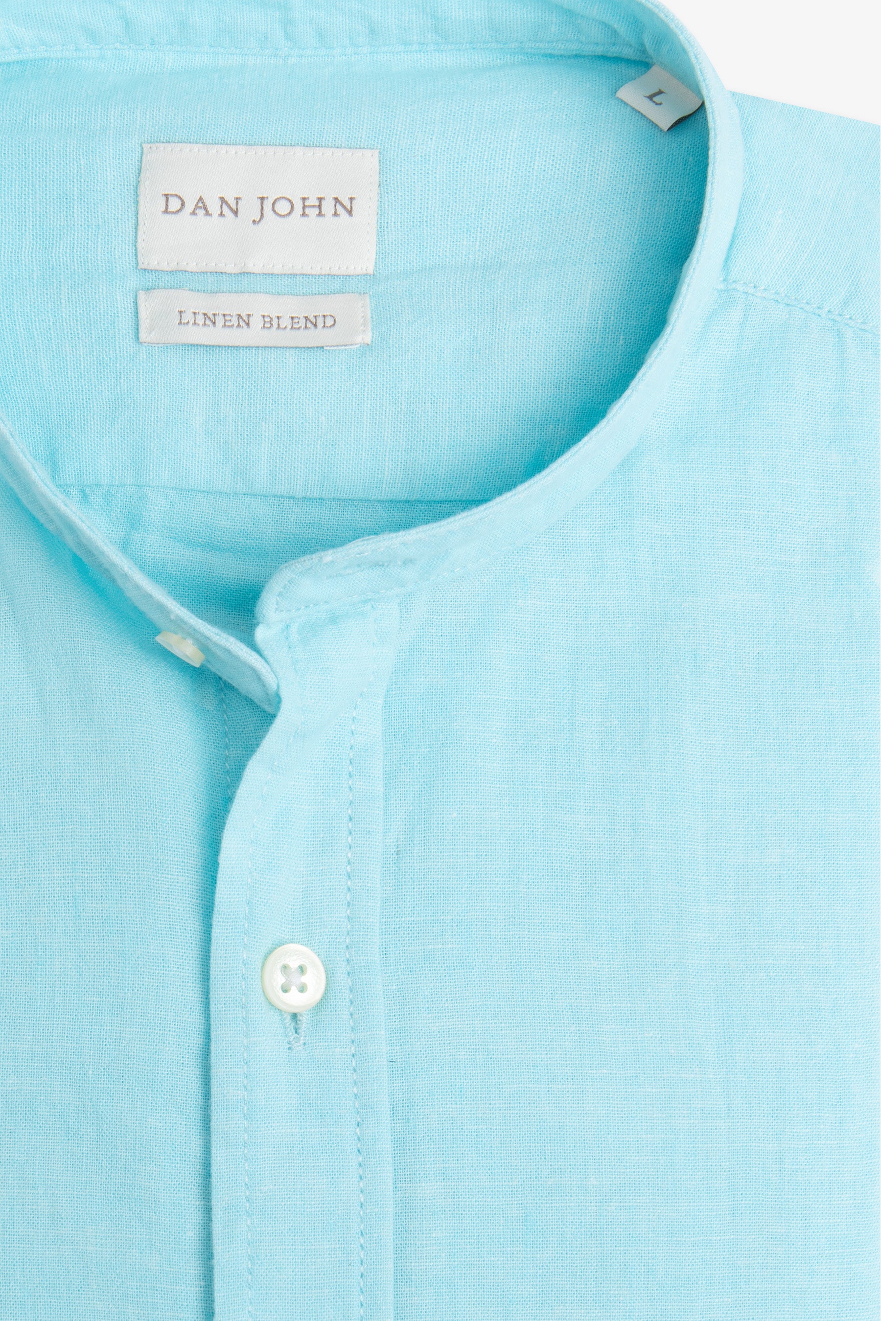 Camicia coreana misto lino turchese-Dan John