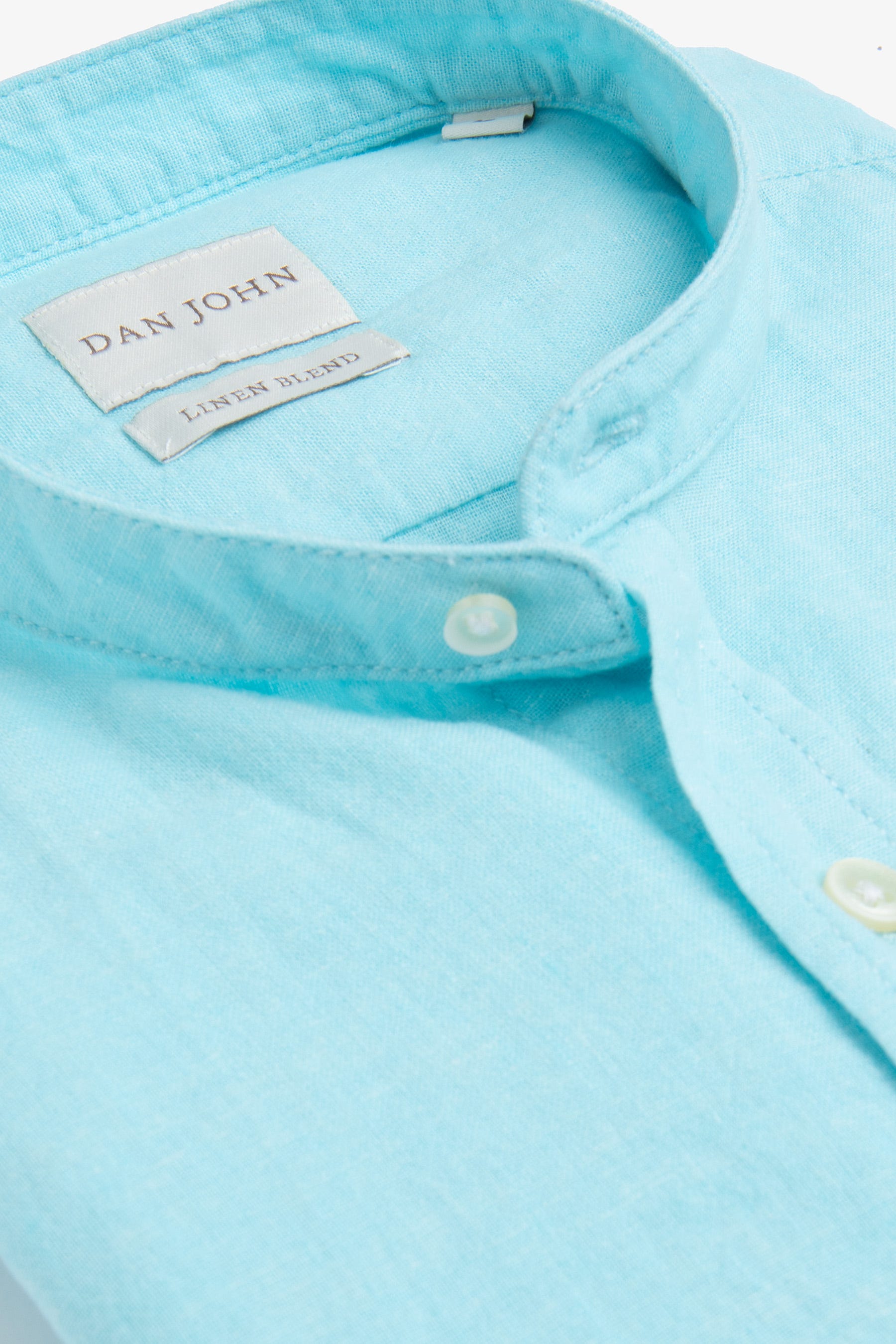 Camicia coreana misto lino turchese-Dan John