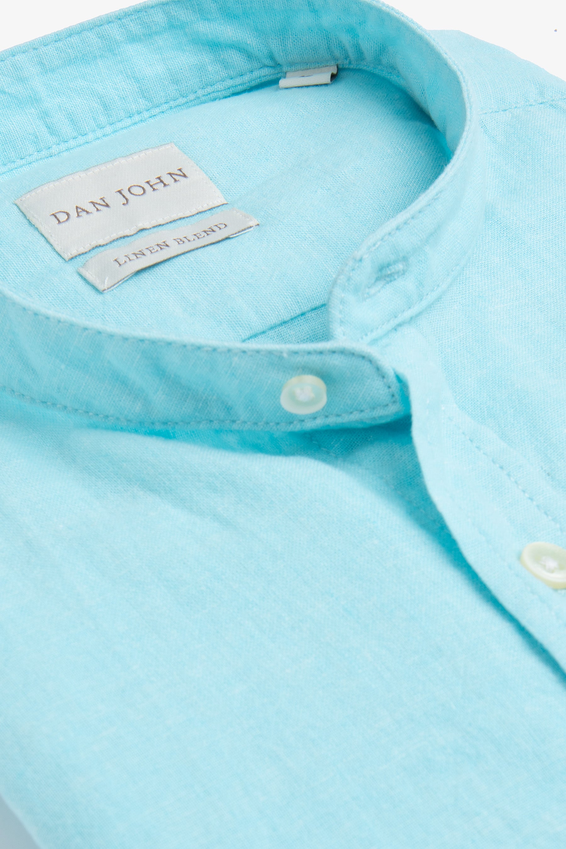Camicia coreana misto lino turchese-Dan John