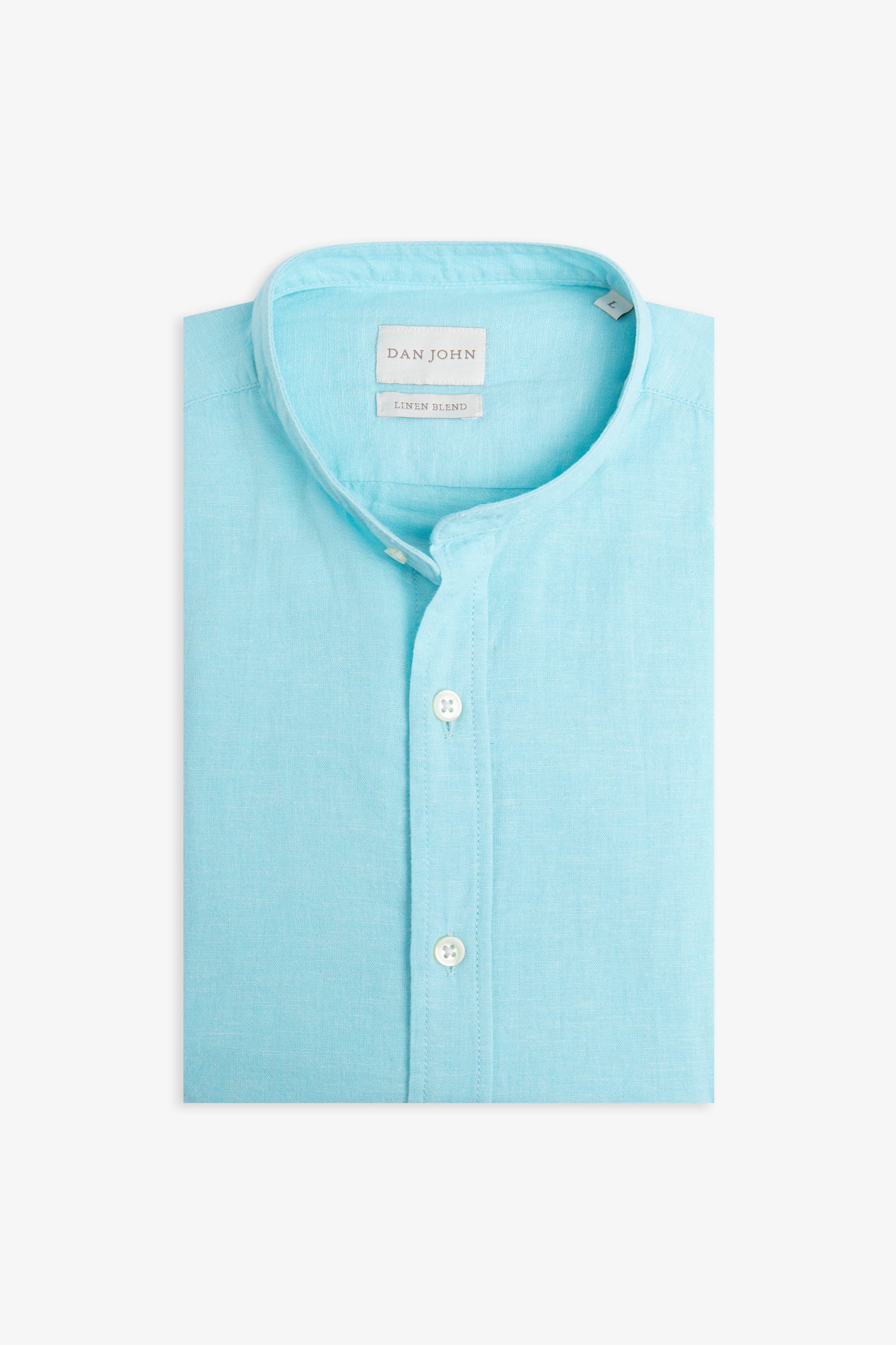Camicia coreana misto lino turchese-Dan John