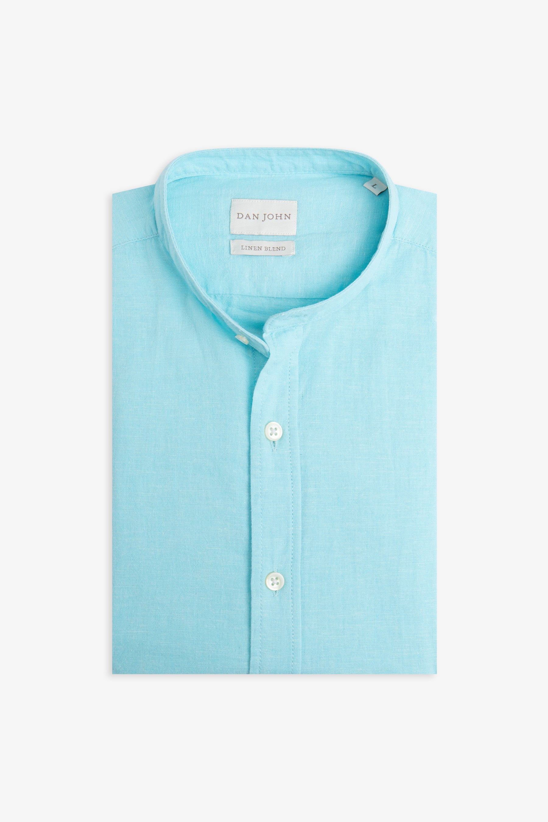 Camicia coreana misto lino turchese-Dan John