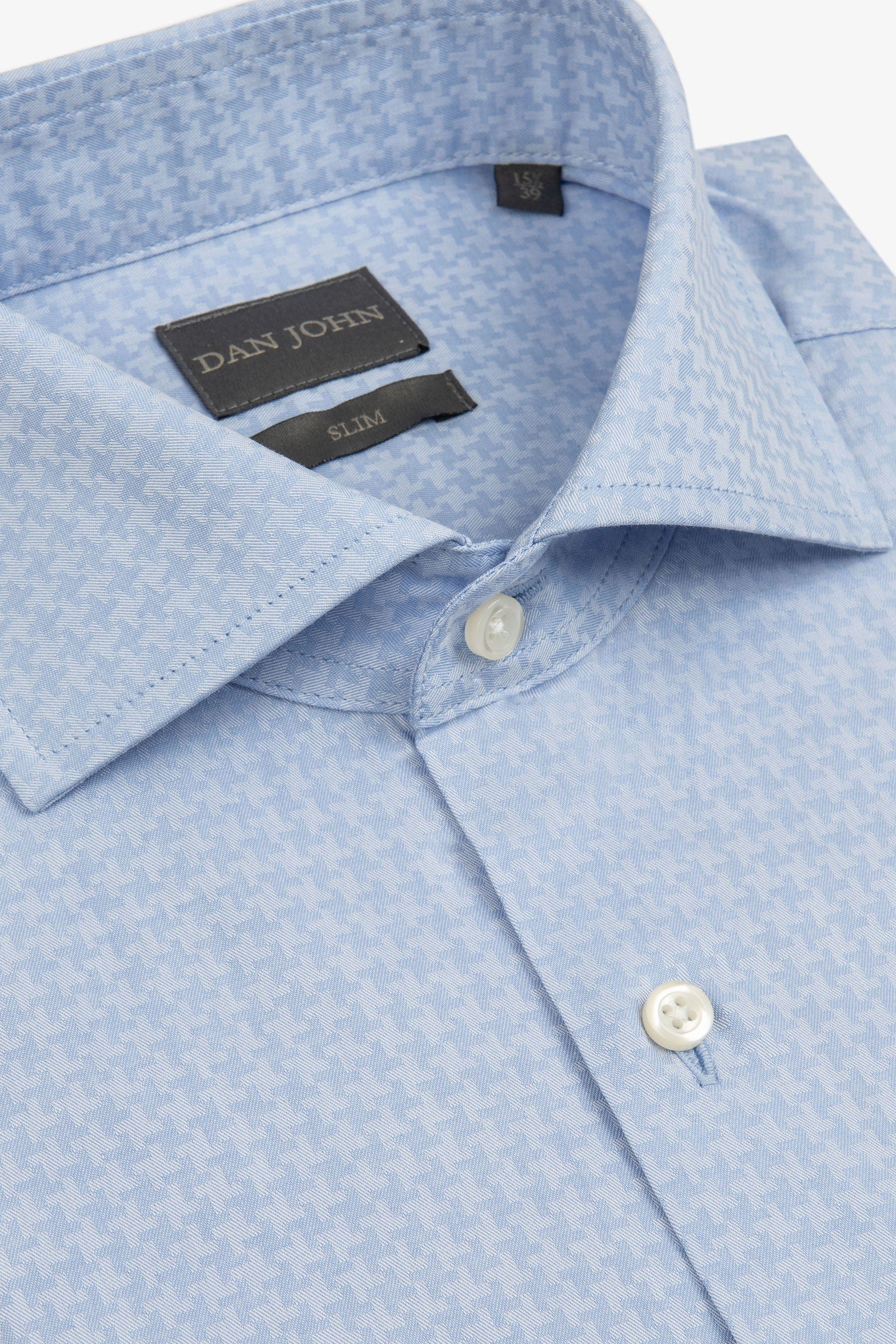 Camicia effetto pixel celeste-Dan John