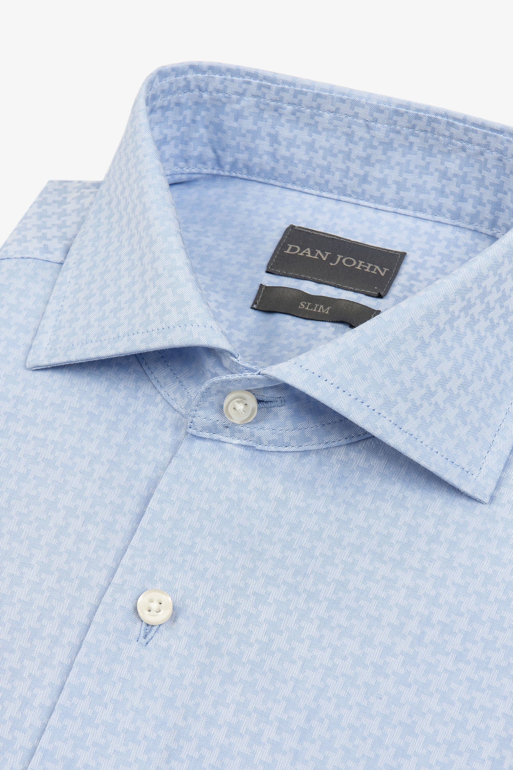 Camicia effetto pixel celeste-Dan John