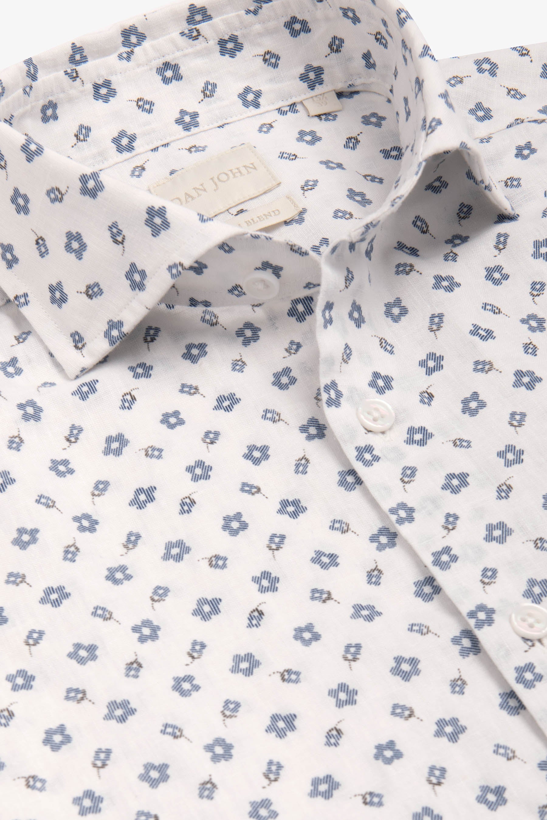 Camicia fantasia fiore all over celeste-Dan John