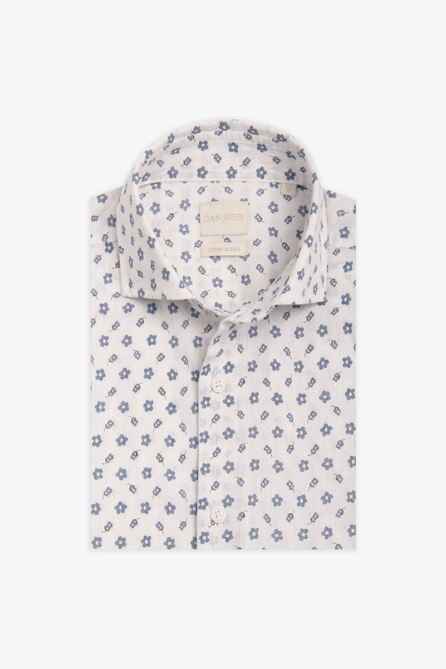 Camicia fantasia fiore all over celeste-Dan John