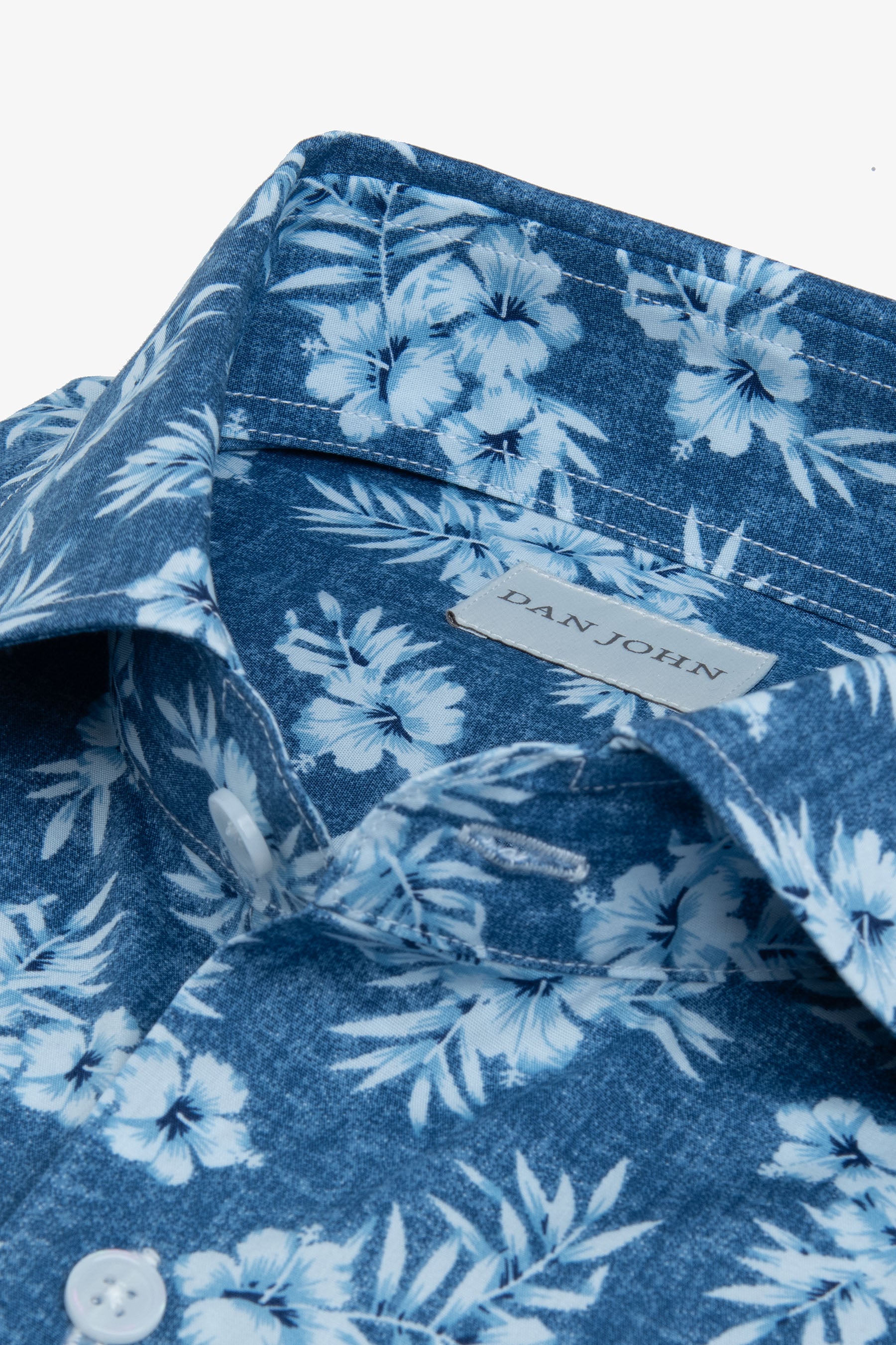 Camicia floreale denim slim-Dan John