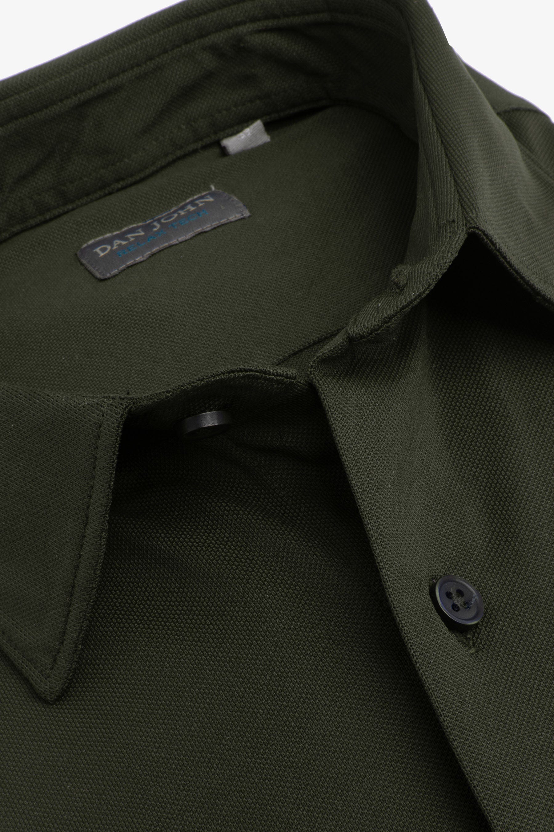 Camicia in micro armatura stretch verde slim-Dan John