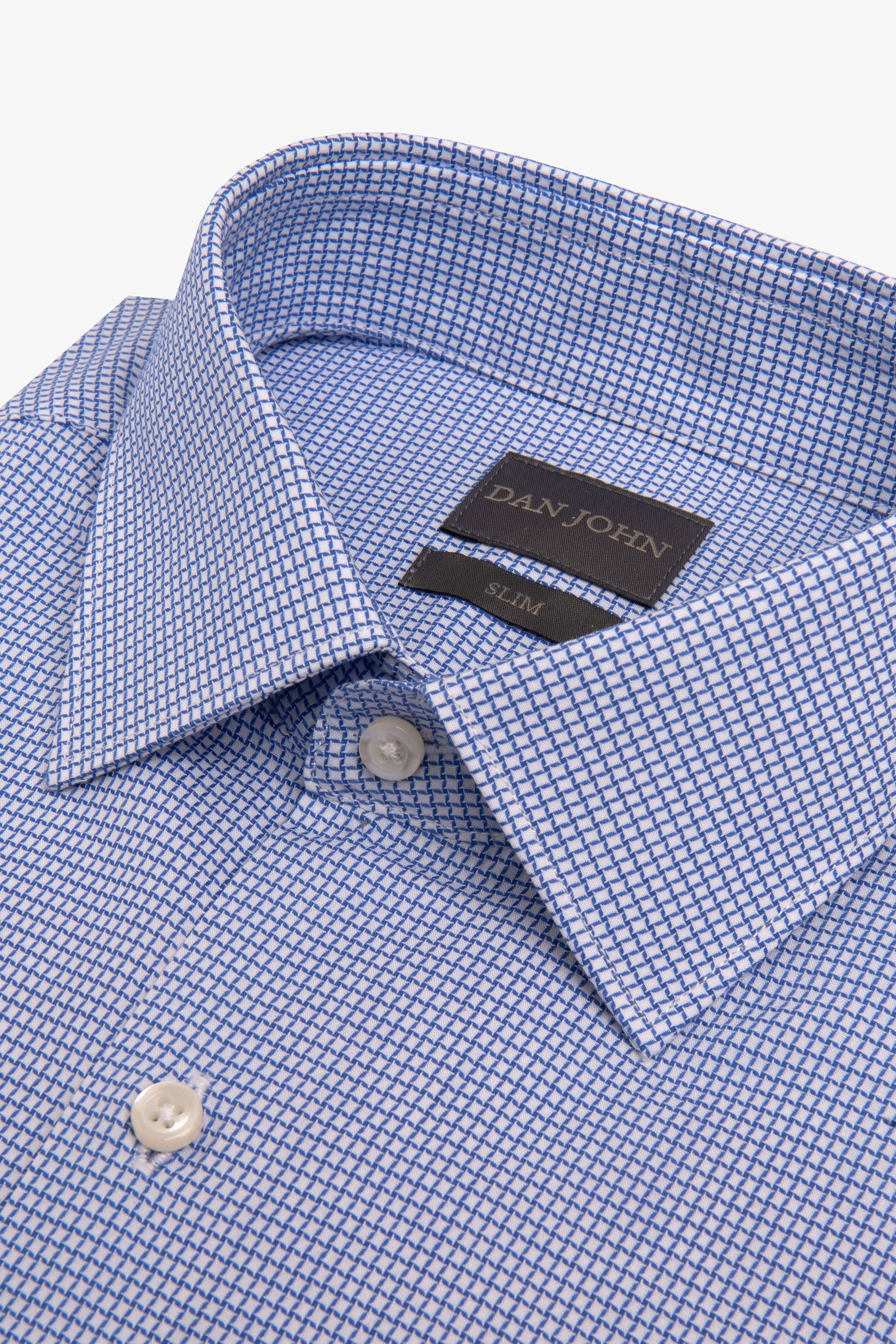 Camicia micro armatura celeste slim-Dan John