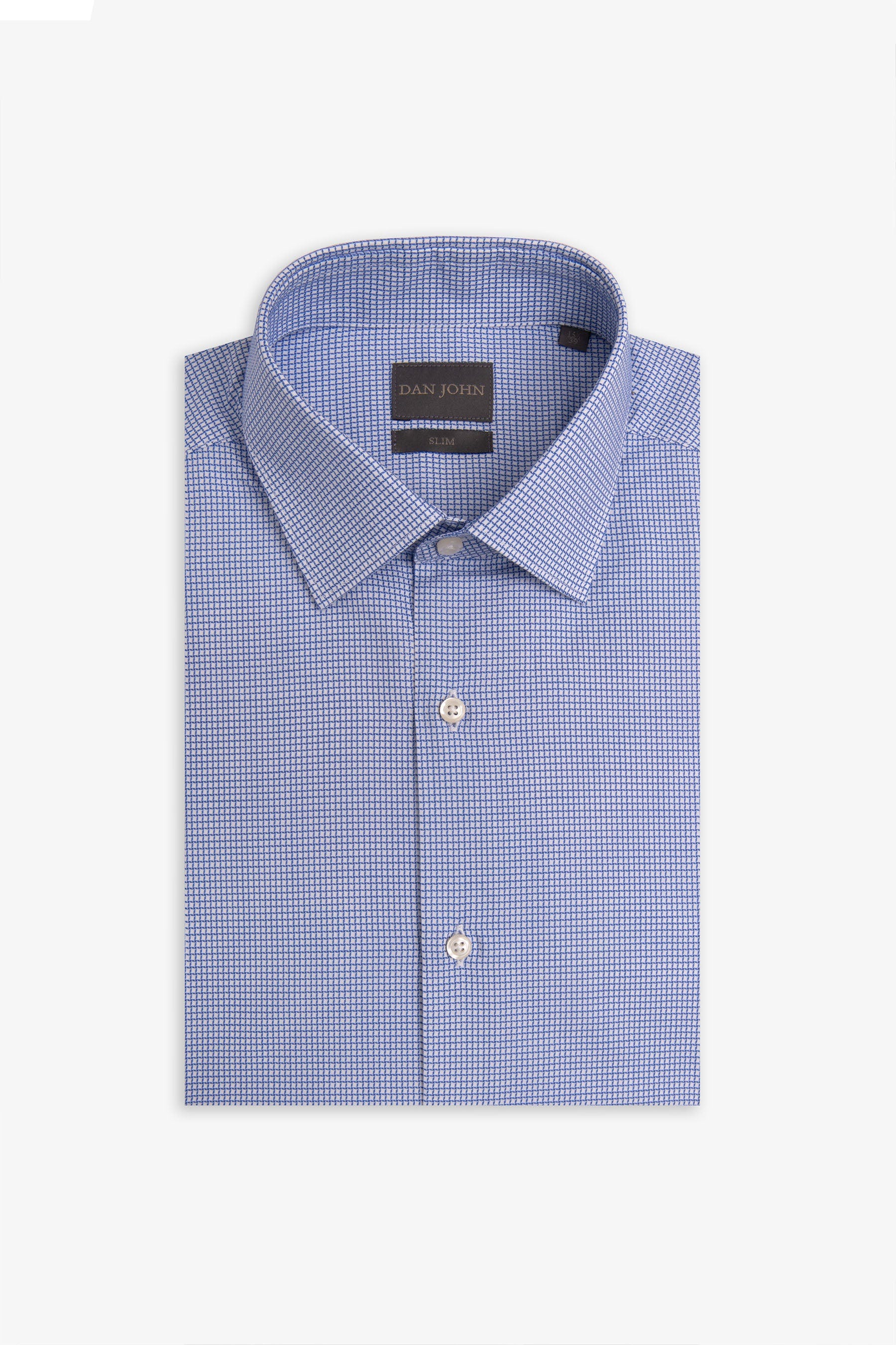 Camicia micro armatura celeste slim-Dan John