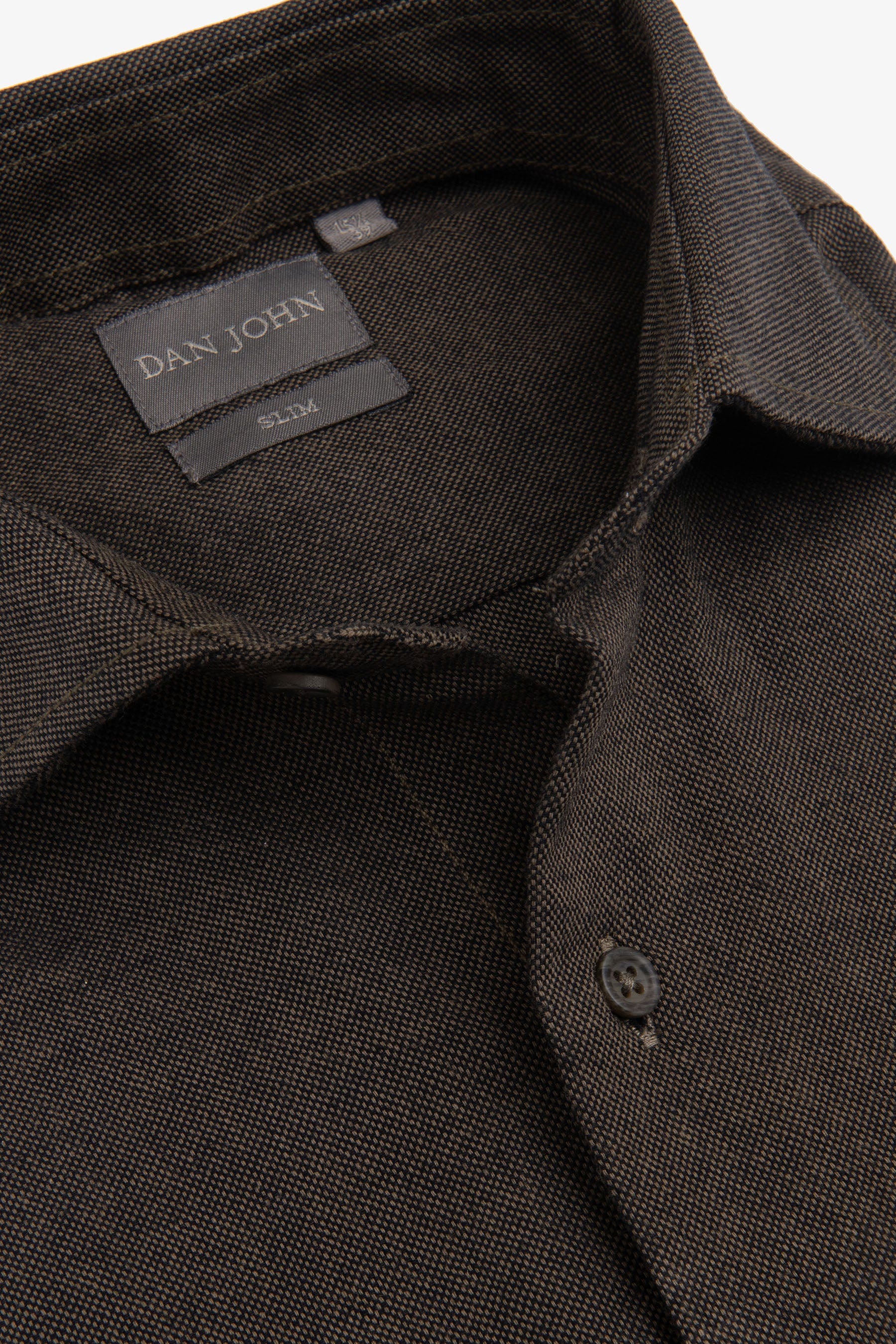 Camicia micro oxford verde slim-Dan John