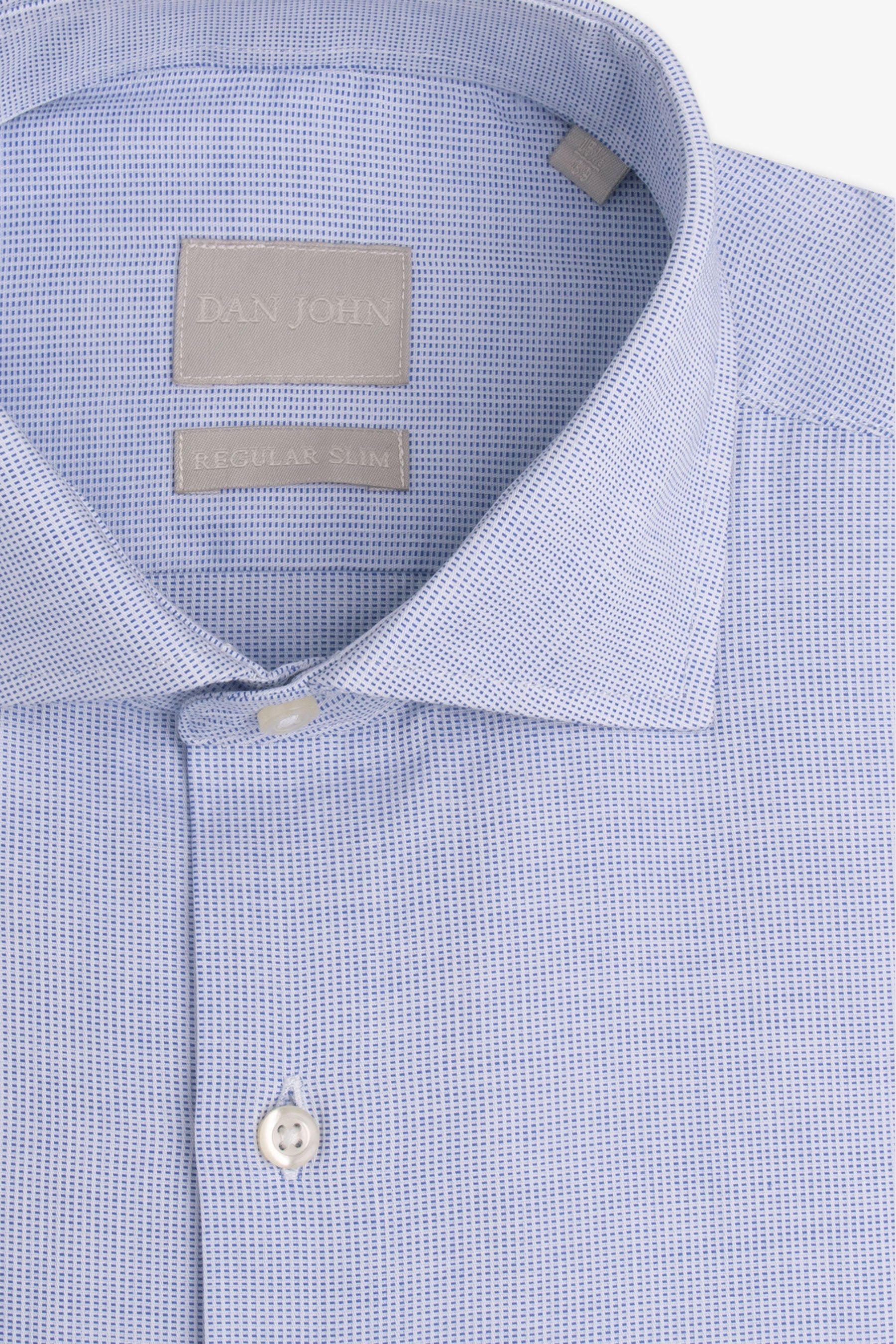 Camicia microfantasia azzurra-Dan John