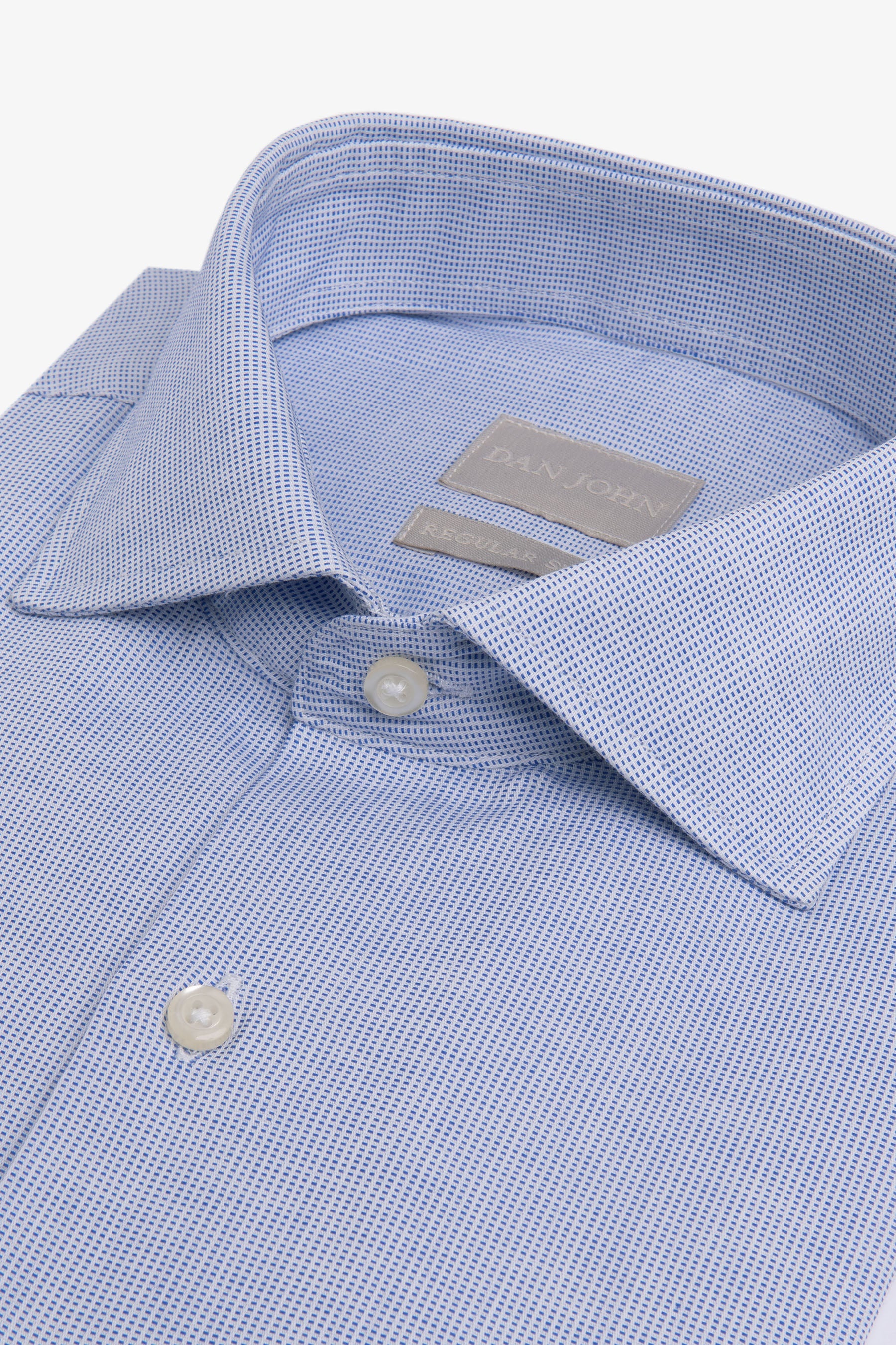 Camicia microfantasia azzurra-Dan John