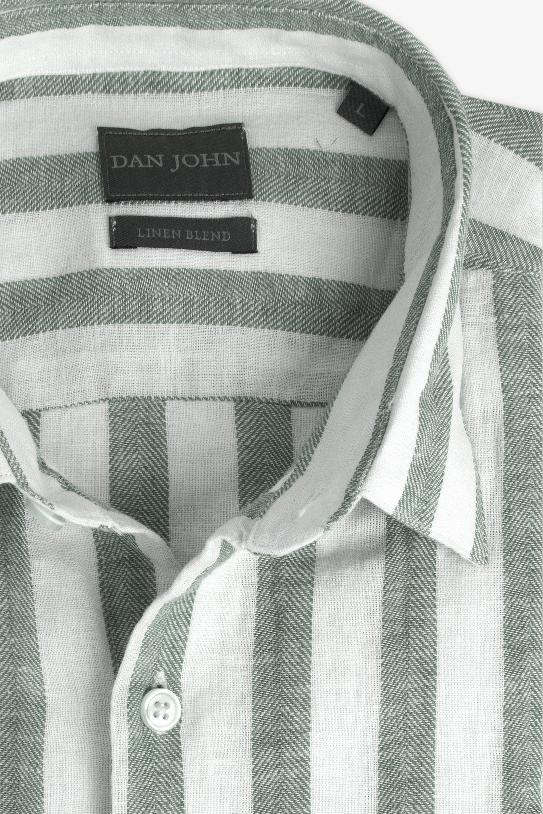 Camicia misto lino a righe larghe malva-Dan John
