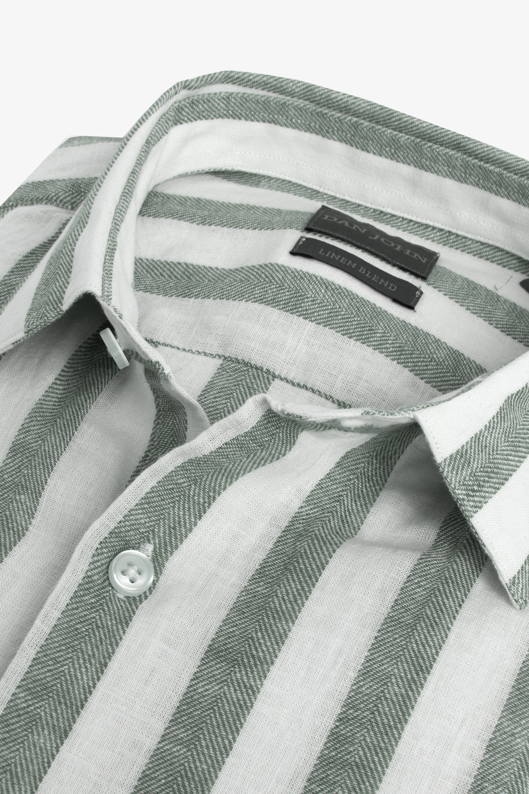 Camicia misto lino a righe larghe malva-Dan John