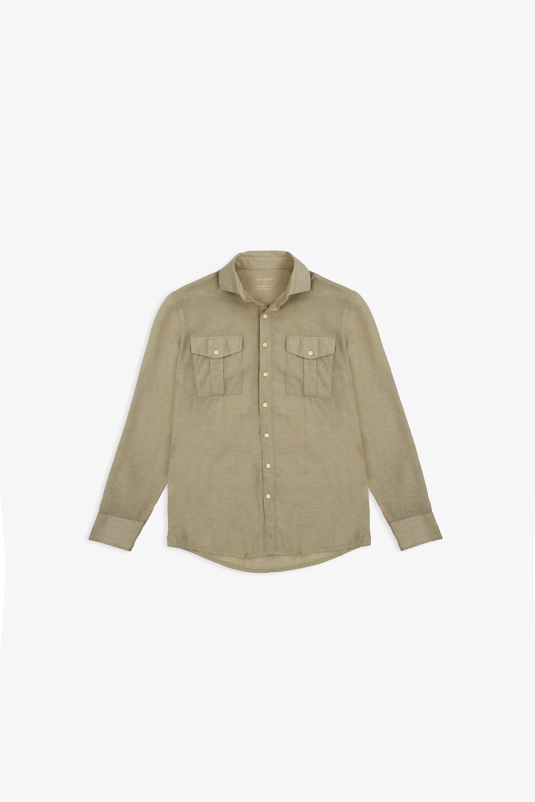 Camicia misto lino con tasche sul petto militare-Dan John