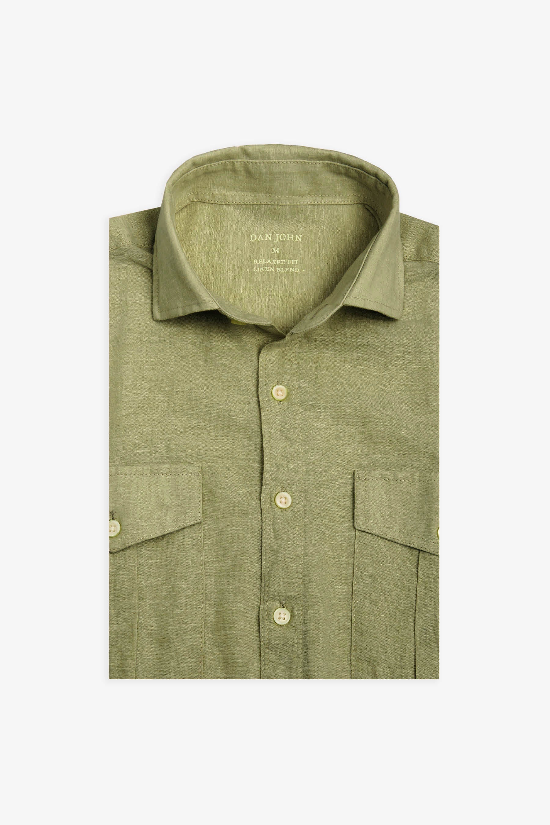 Camicia misto lino con tasche sul petto militare-Dan John