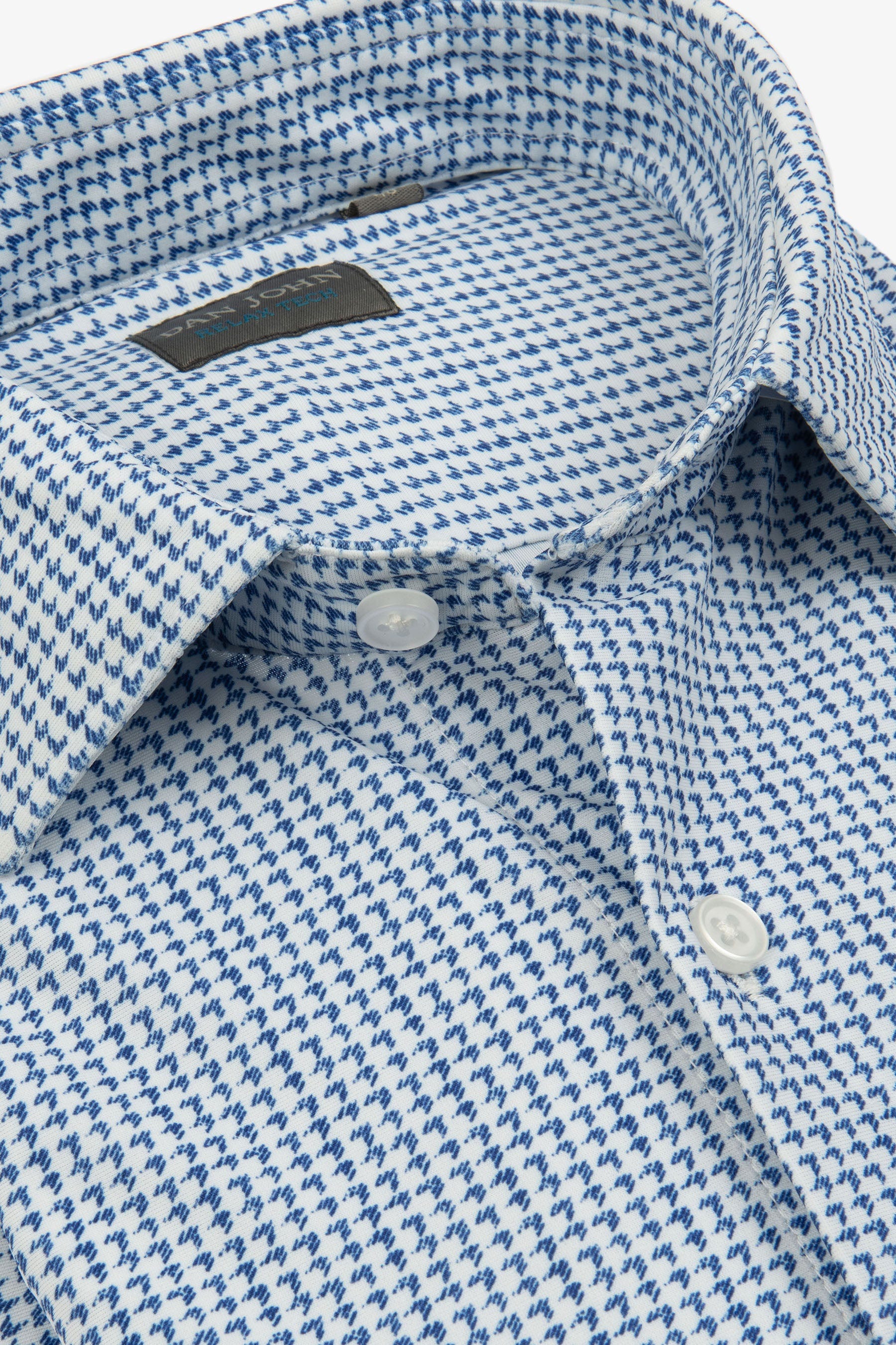 Camicia pied de poule celeste-Dan John