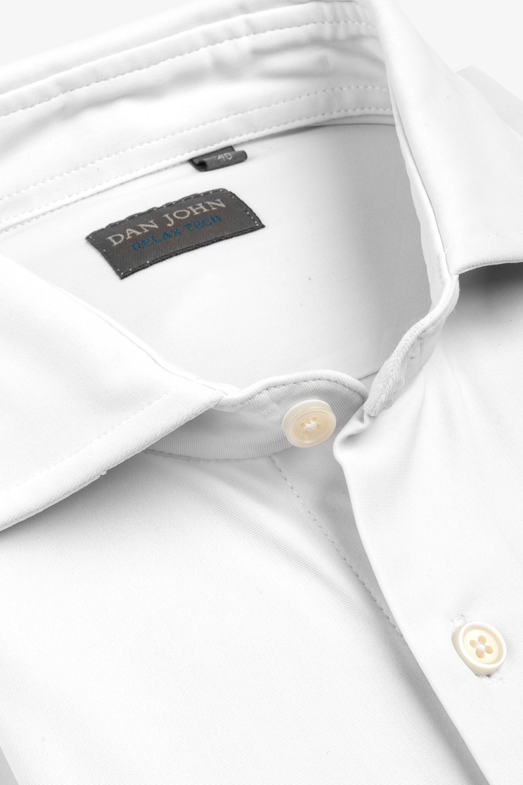 Camicia relax tech bianca slim-Dan John