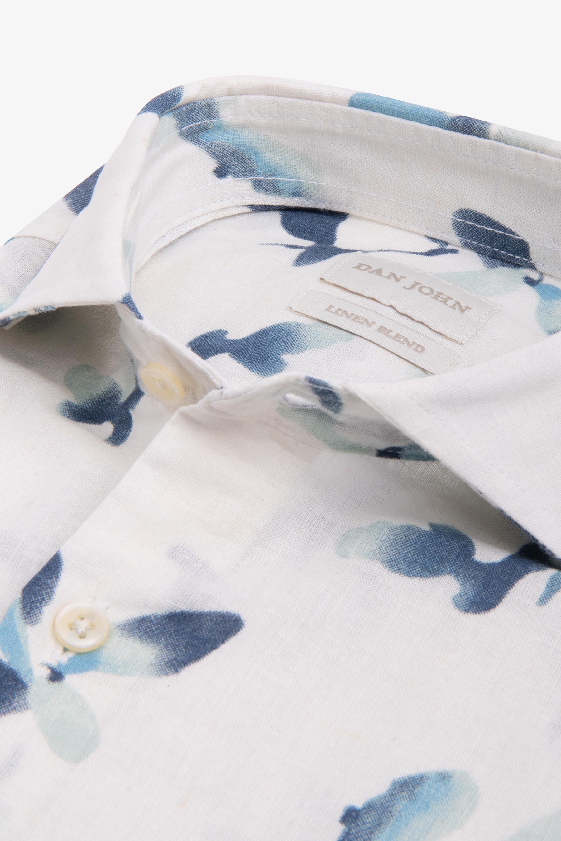 Camicia stampa fiore all over celeste-Dan John