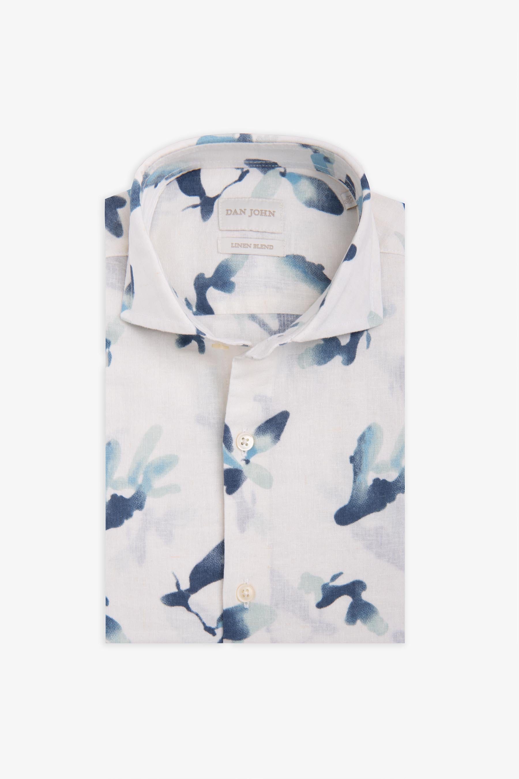 Camicia stampa fiore all over celeste-Dan John