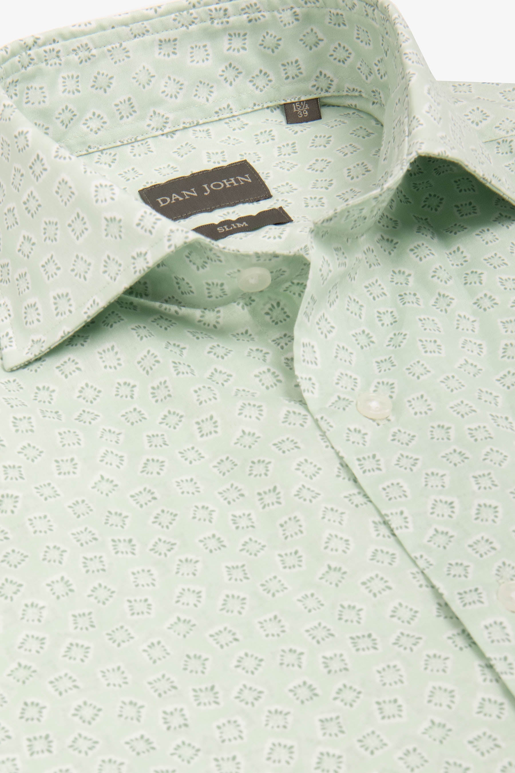 Camicia stampa geometrica menta-Dan John