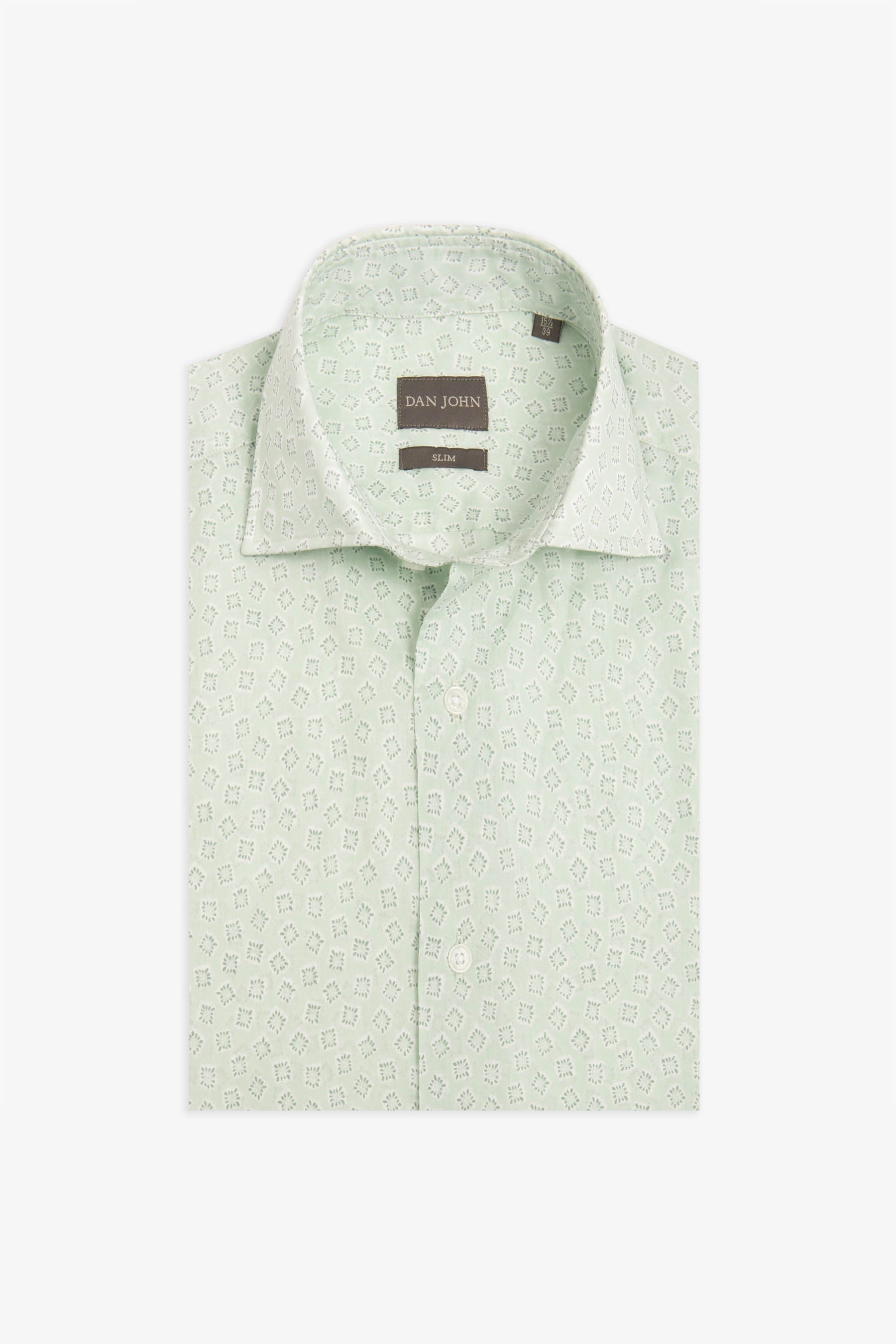 Camicia stampa geometrica menta-Dan John