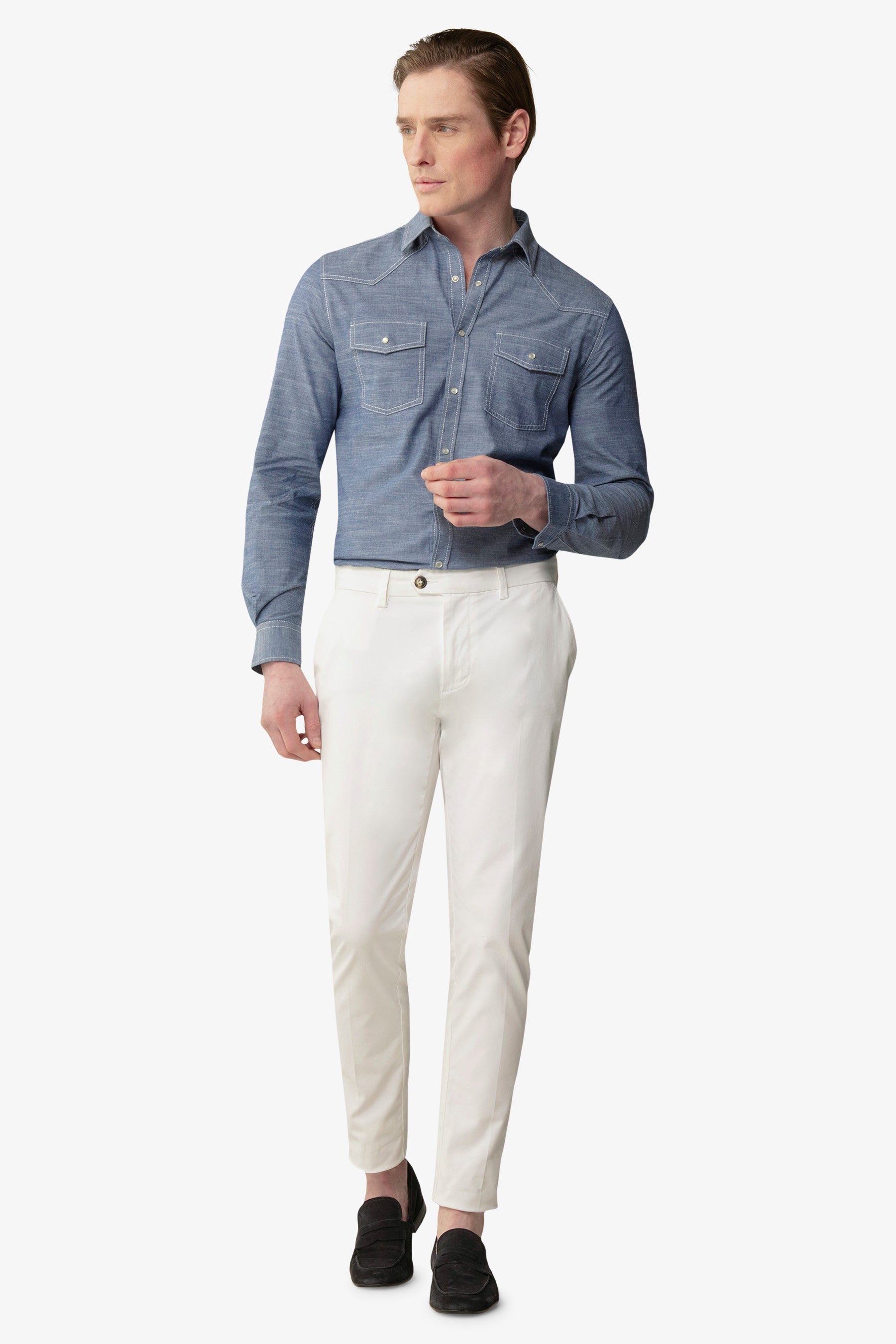 Camicia western denim slim-Dan John