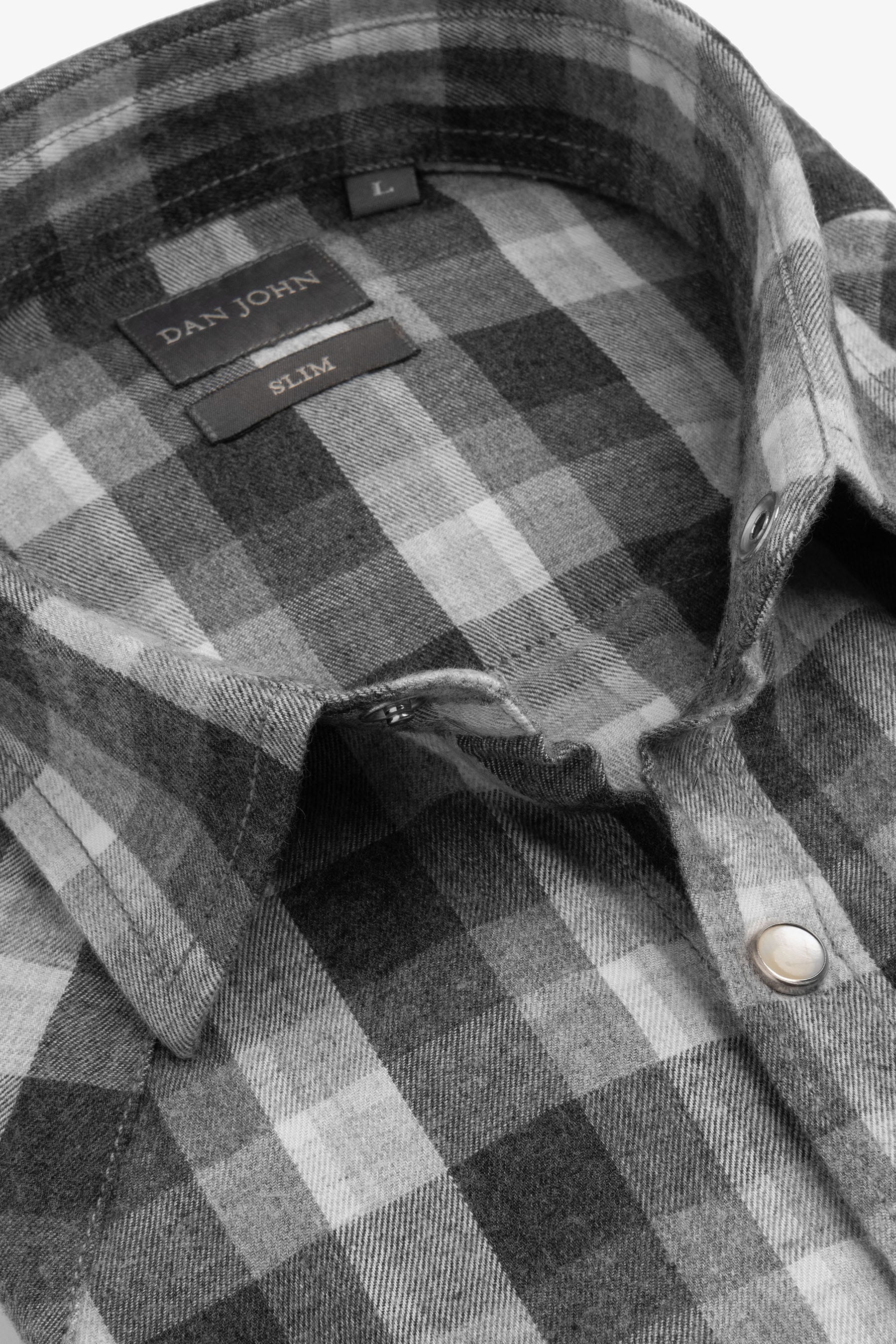 Camicia western in flanella antracite-Dan John