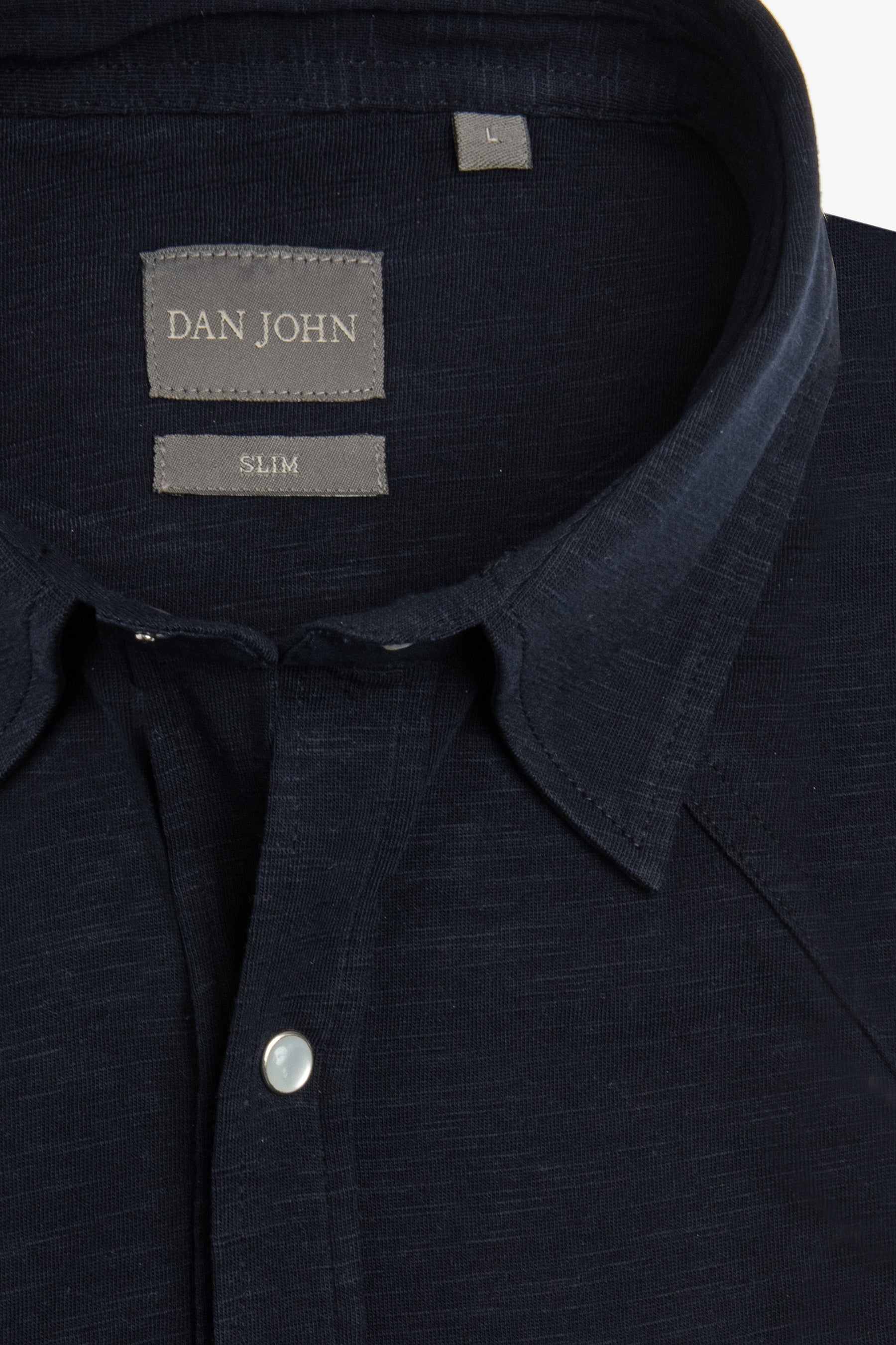 Camicia western jersey blu slim-Dan John