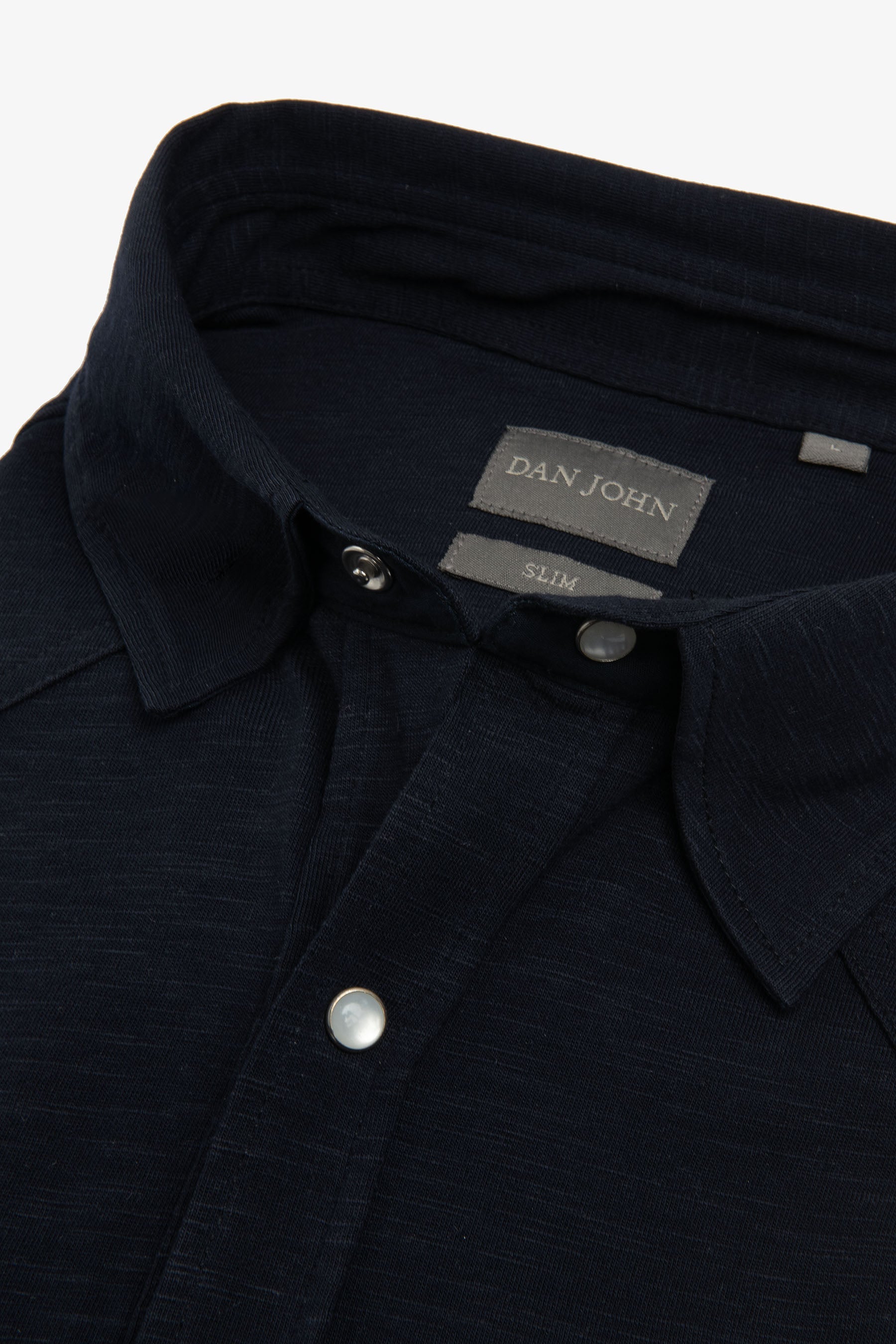 Camicia western jersey blu slim-Dan John