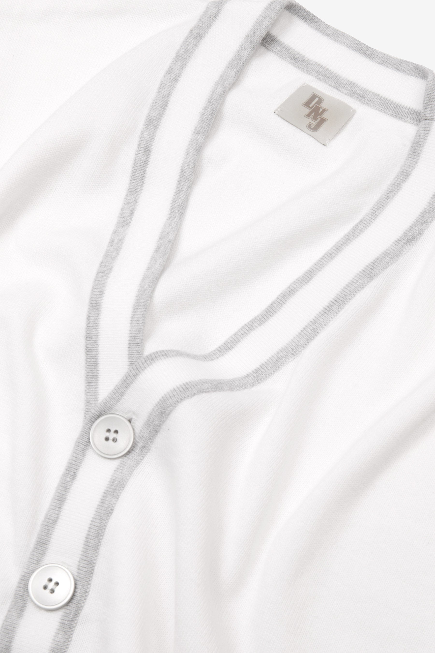 Cardigan profili rigati DNJ crema-Dan John