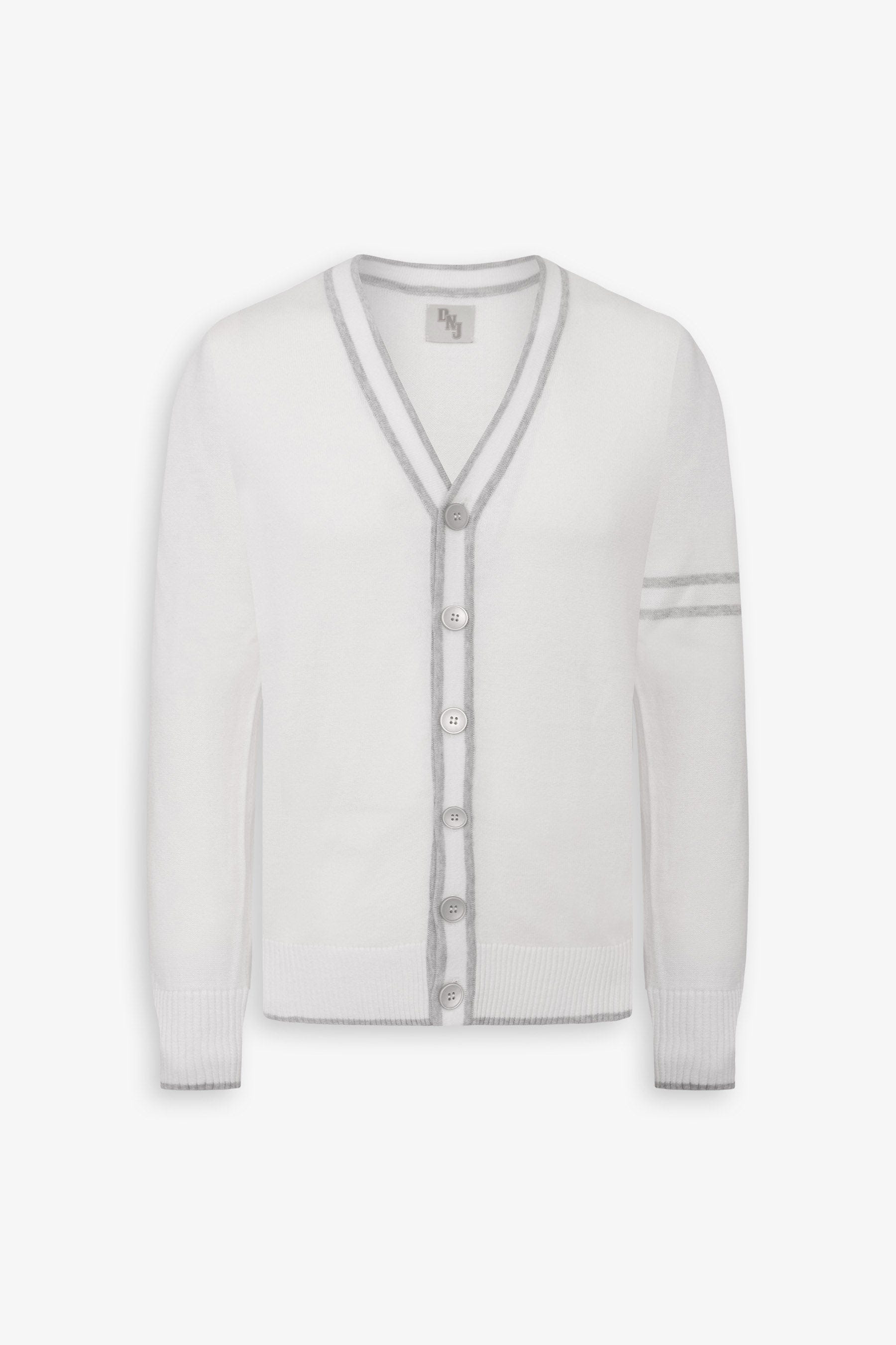 Cardigan profili rigati DNJ crema-Dan John