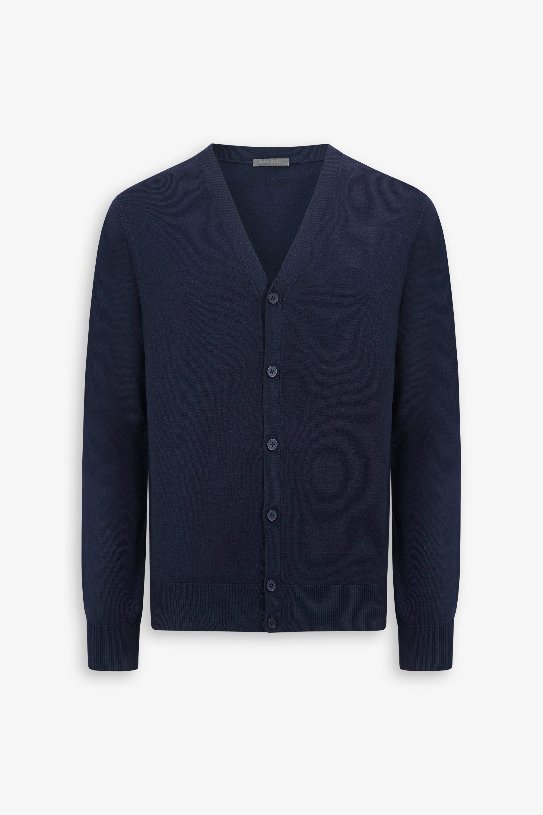Cardigan scollo a v con bottoni blu-Dan John