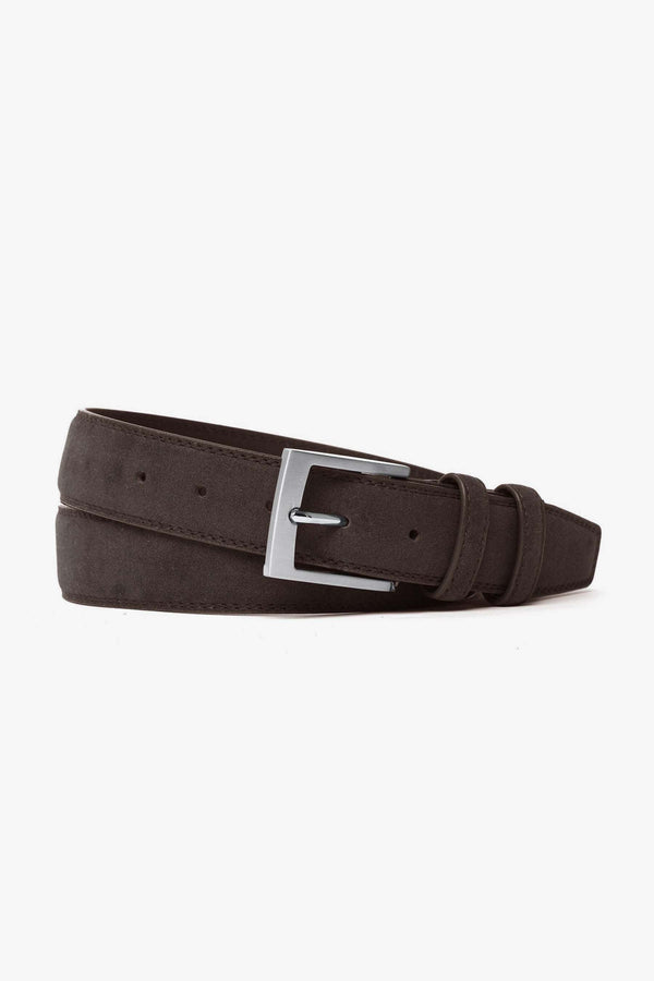 Dark brown suede casual belt