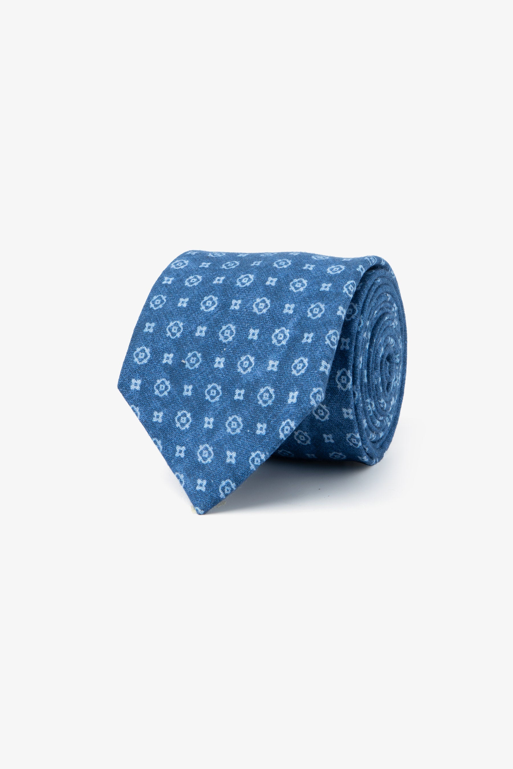 Cravatta disegno geometrico azzurra-Dan John