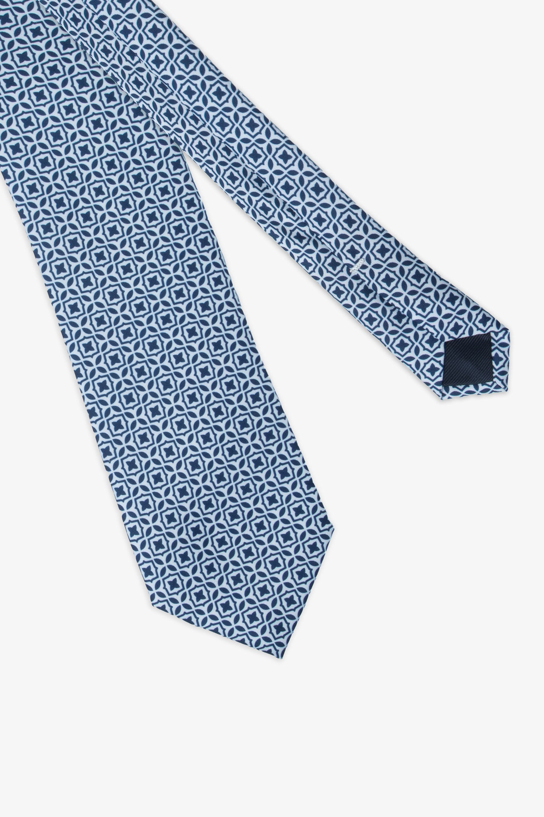 Cravatta disegno geometrico blu-Dan John