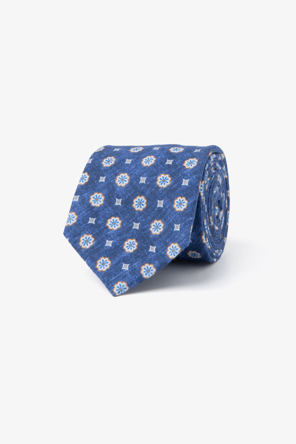 Blue geometric pattern tie