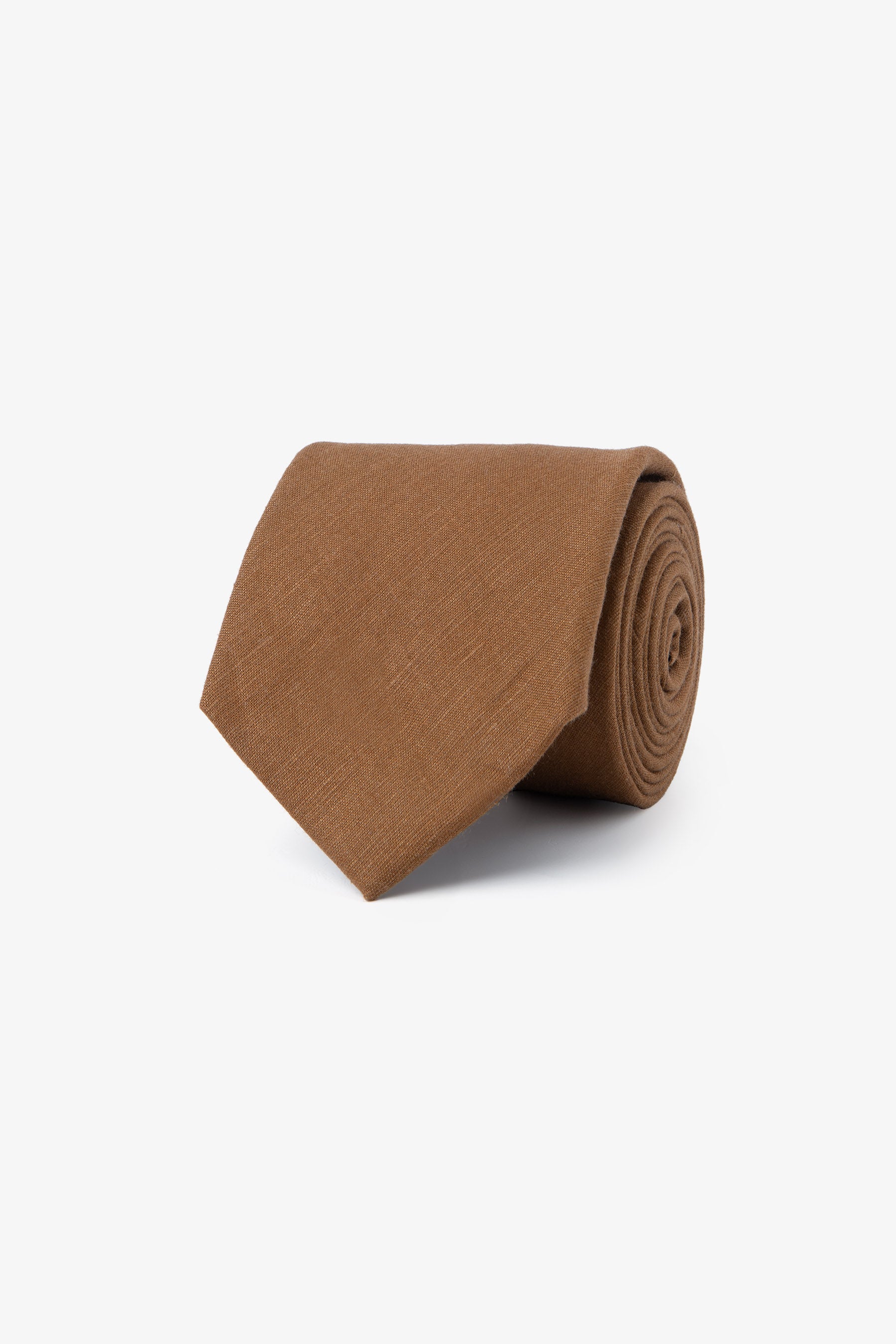 Cravatta twill misto lino tabacco-Dan John