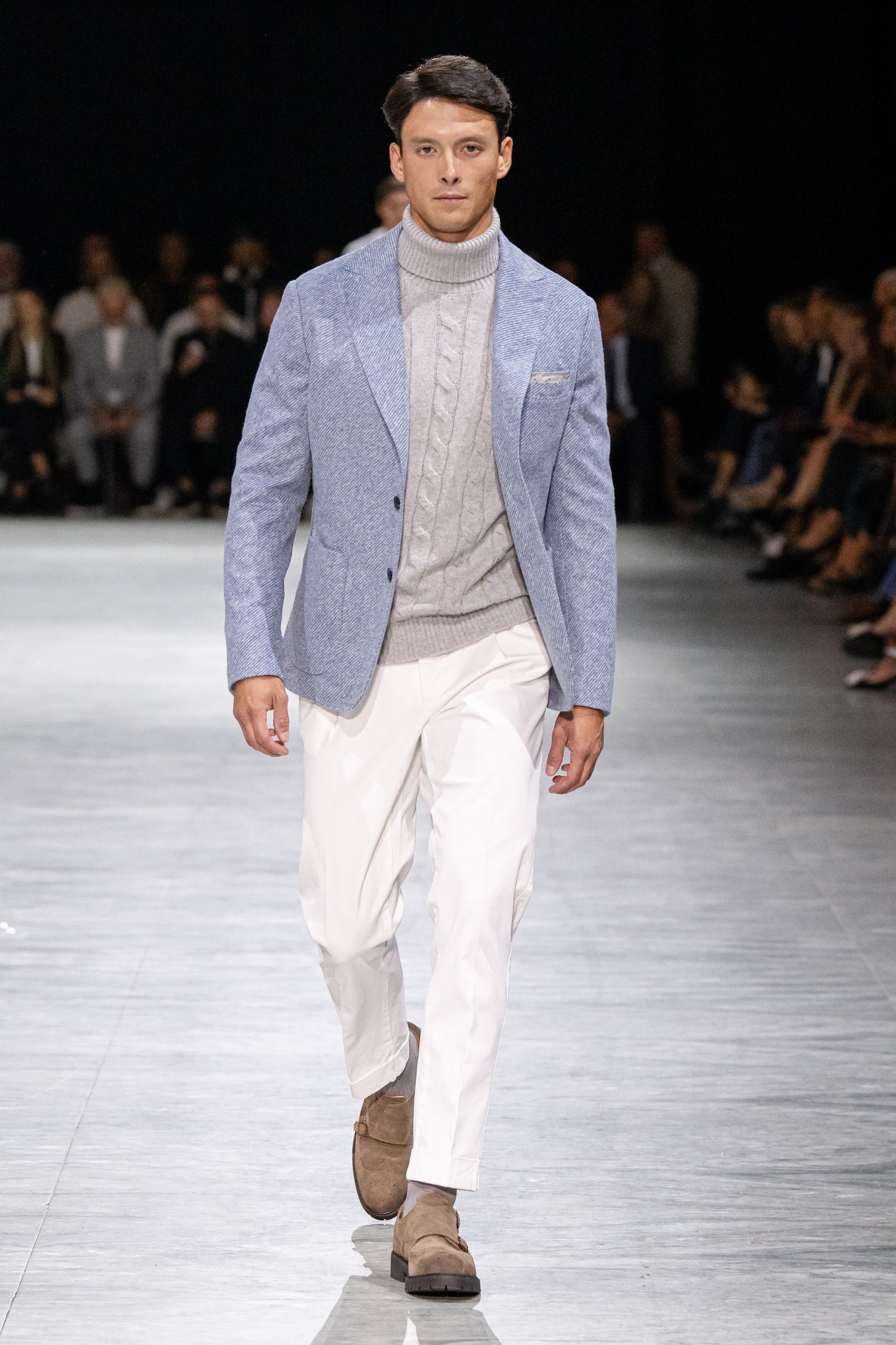 Giacca jersey diagonale celeste-Dan John