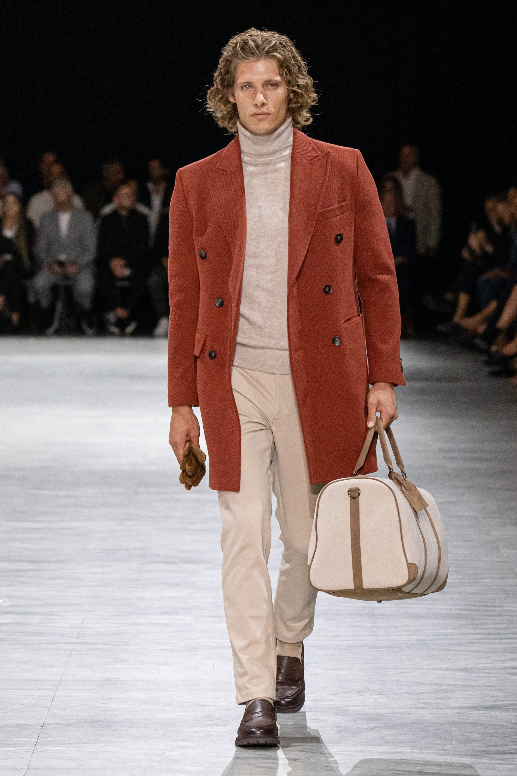 Cappotto doppiopetto cavalry coccio "Pompei"-Dan John