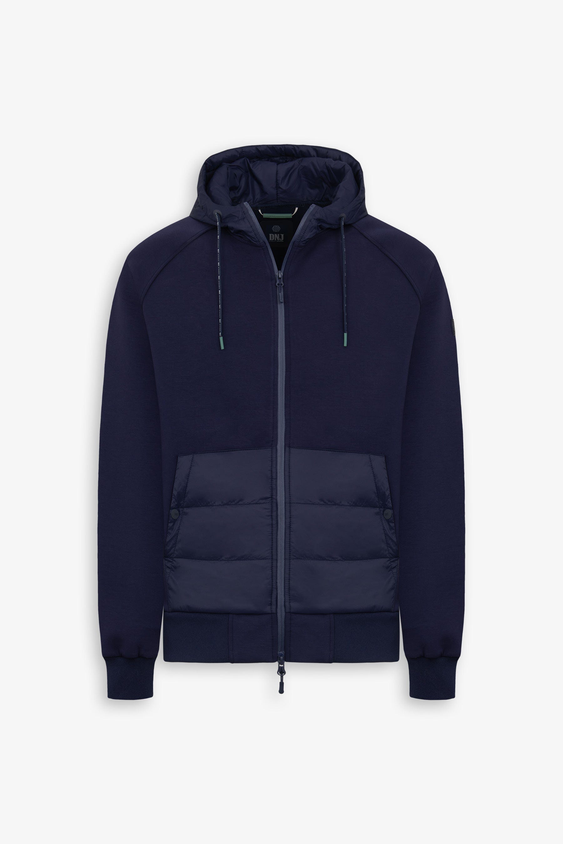 Felpa full zip bimaterica DNJ blu-Dan John